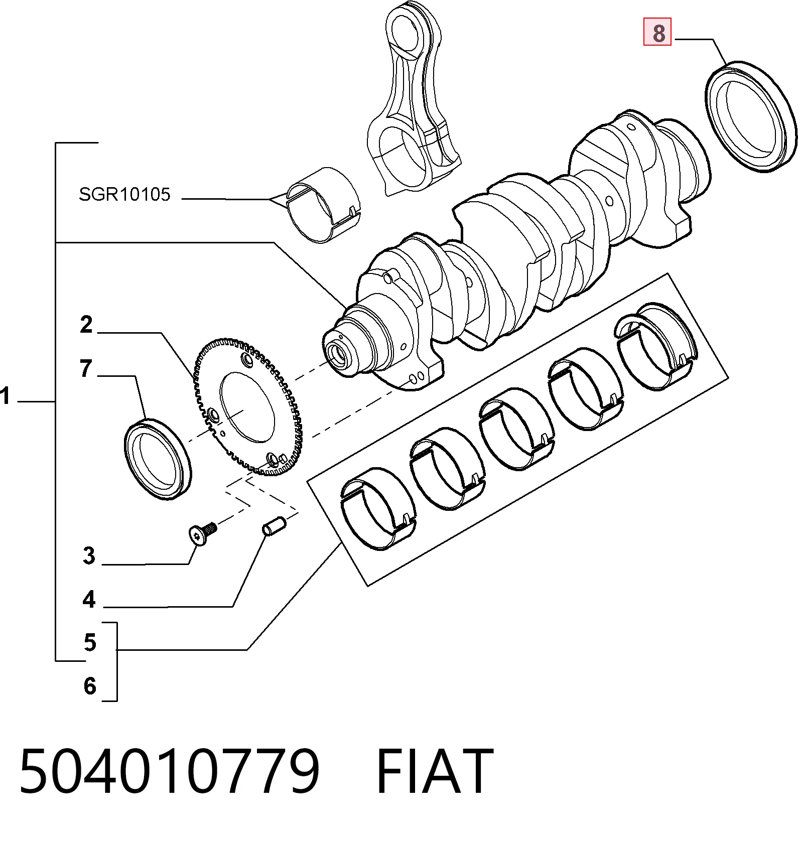  Vedação traseira de cambota de motor Iveco Daily III сaixa (1999 - 2006) III