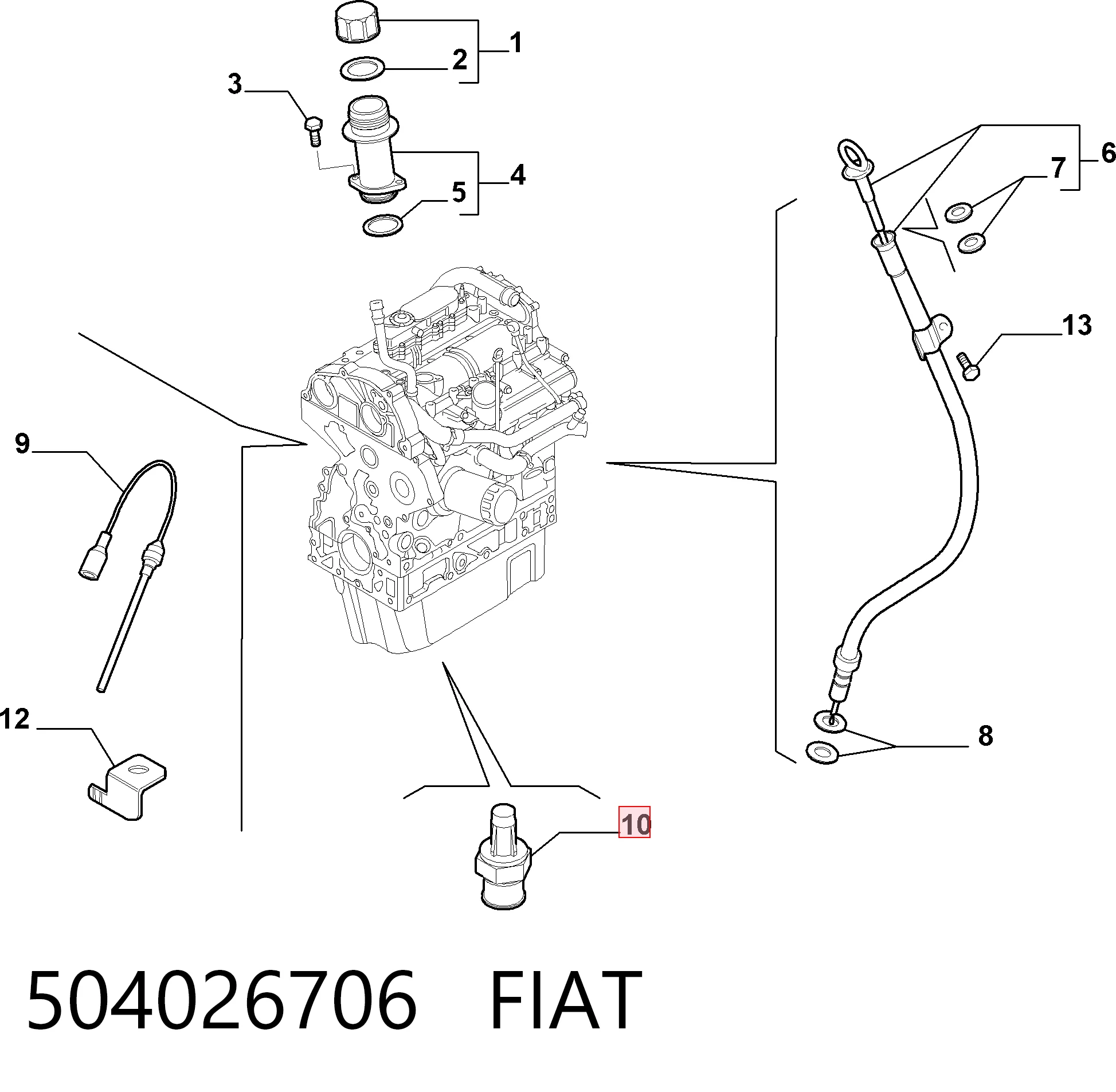 504026706 Fiat/Alfa/Lancia Sensor de pressão de óleo