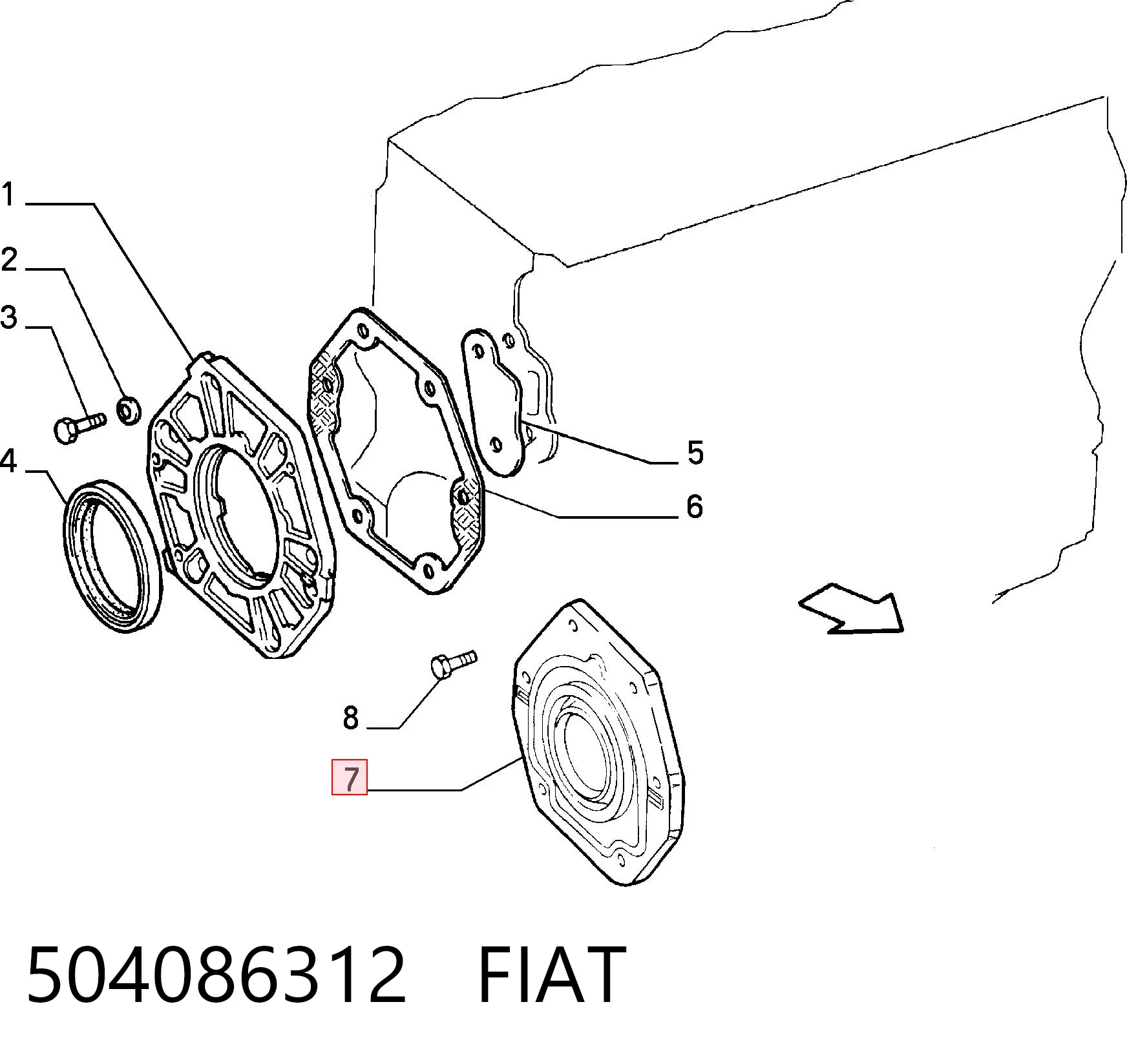 Compre 98453818 Iveco Vedação dianteira de cambota de motor