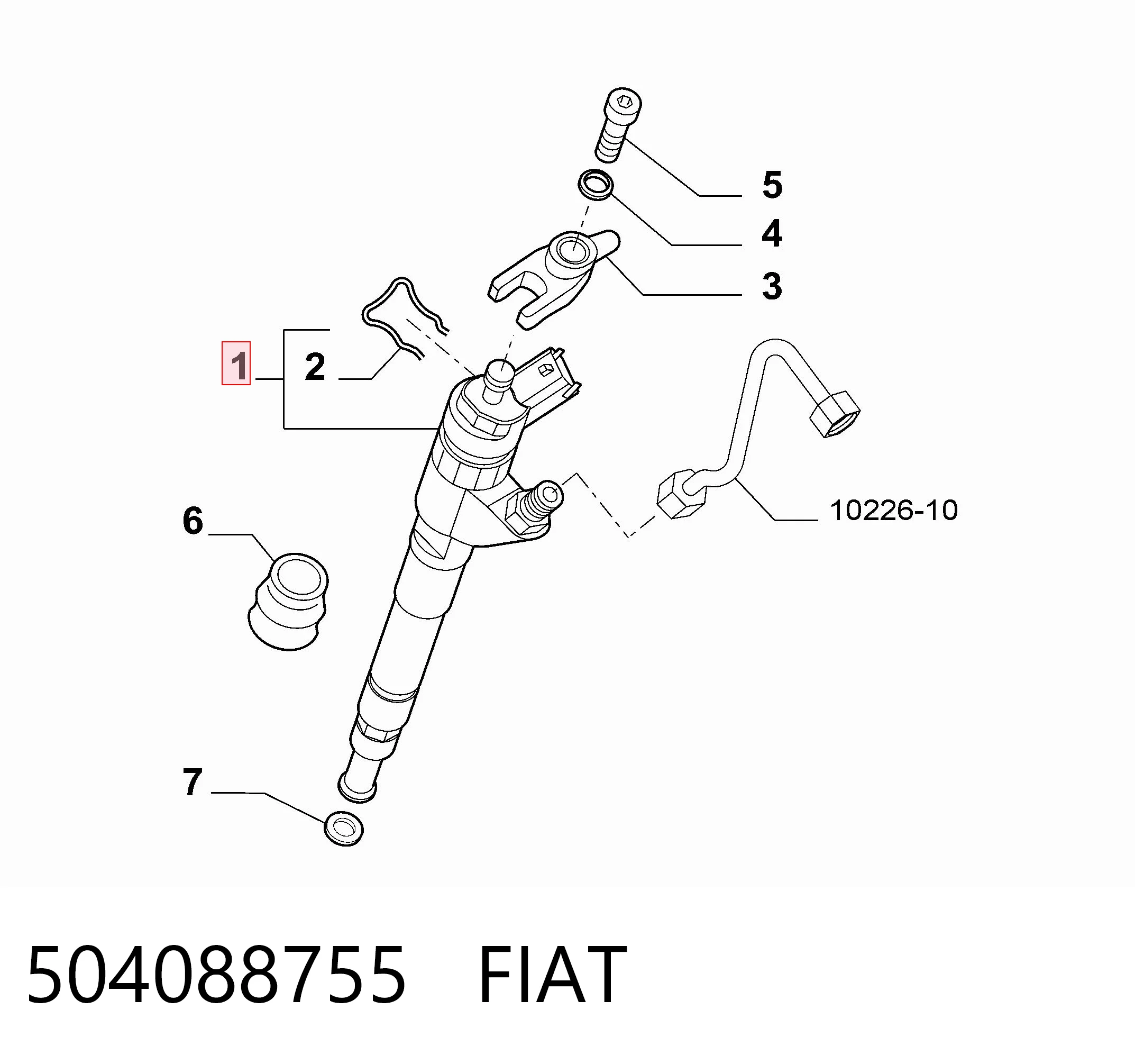 504088755 Fiat/Alfa/Lancia Injetor de injeção de combustível