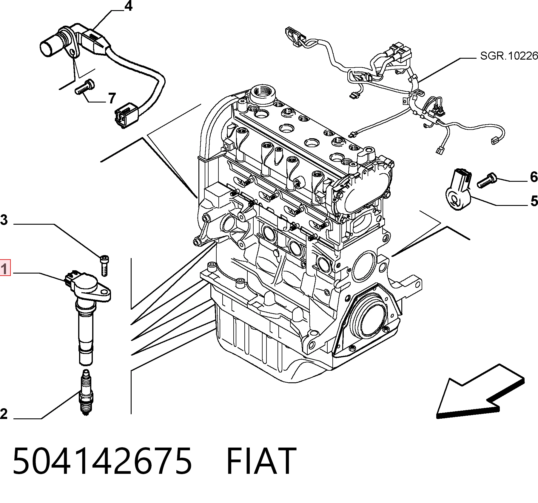 504142675 Fiat/Alfa/Lancia Bobina de ignição