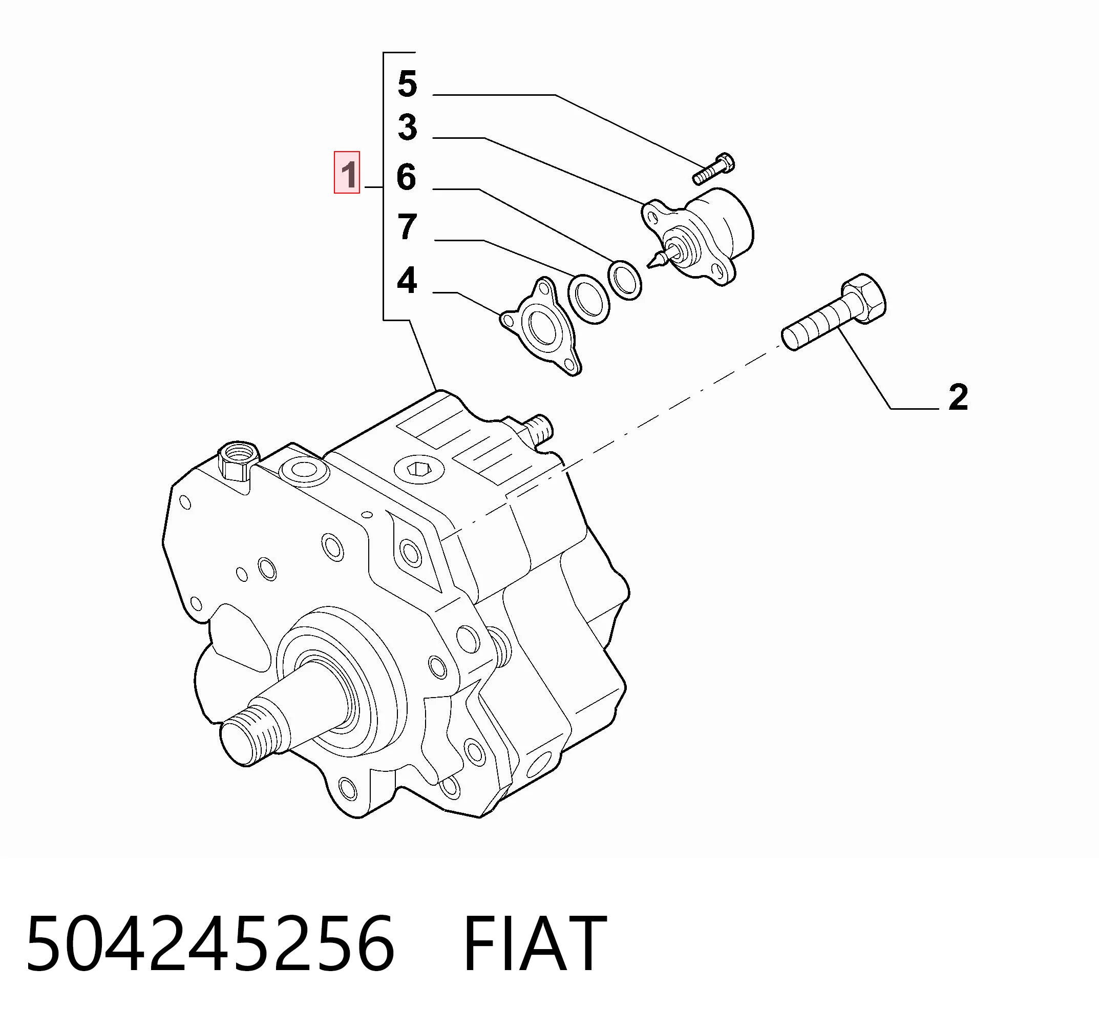 504245256 Fiat/Alfa/Lancia Bomba de combustível de pressão alta