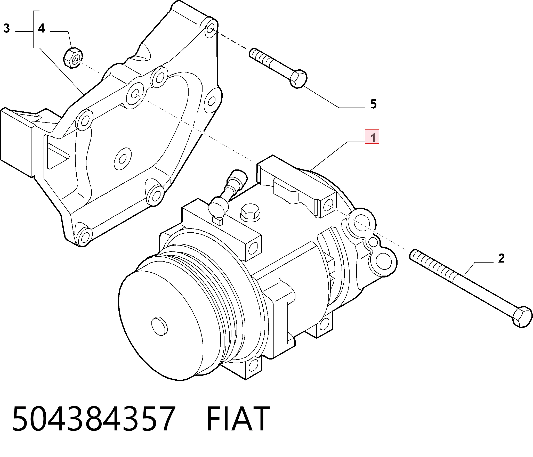 504384357 Fiat/Alfa/Lancia Compressor de aparelho de ar condicionado