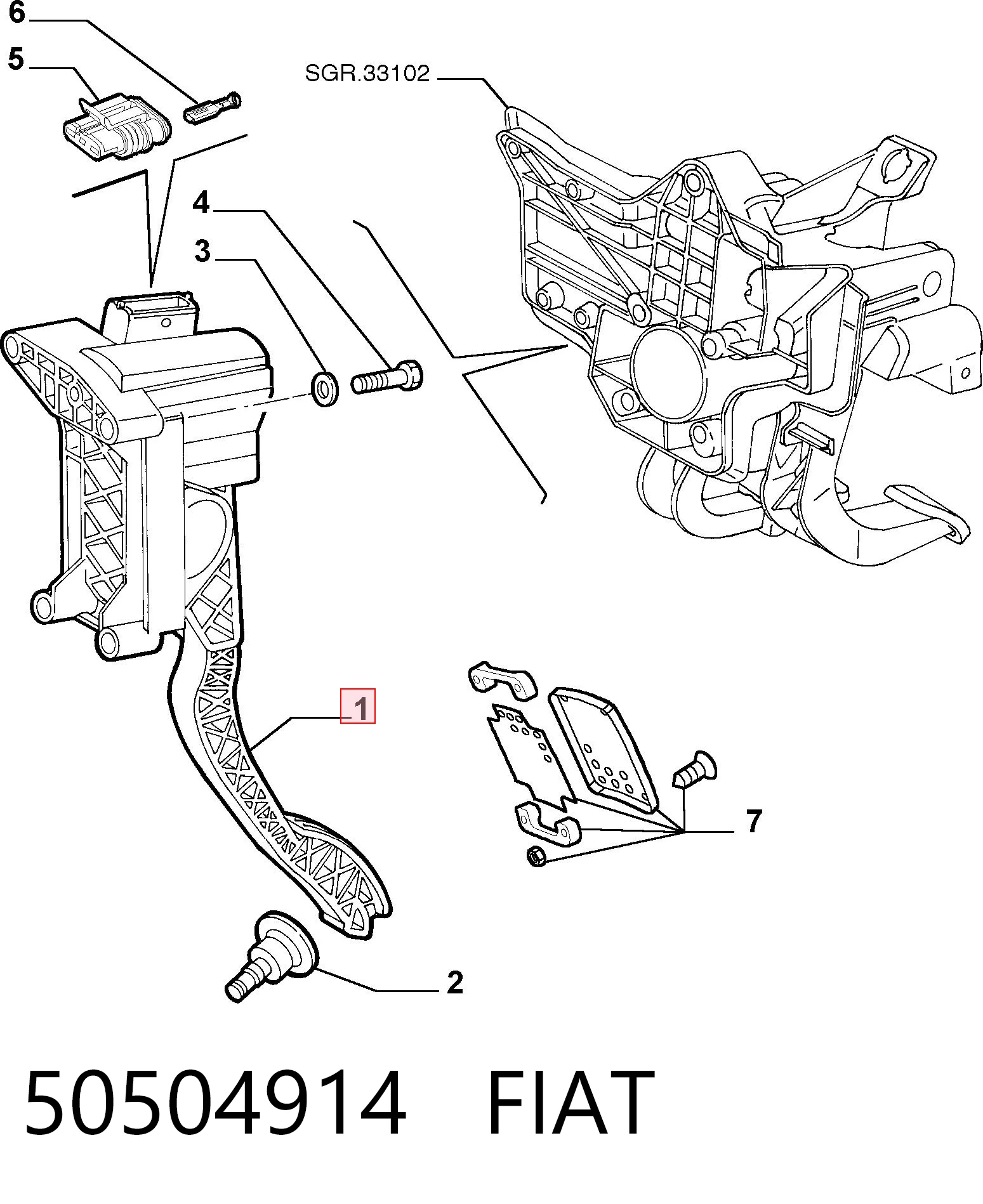  Pedal de gás (de acelerador) Alfa Romeo 147 hatchback (937) (2001 - 2010) 