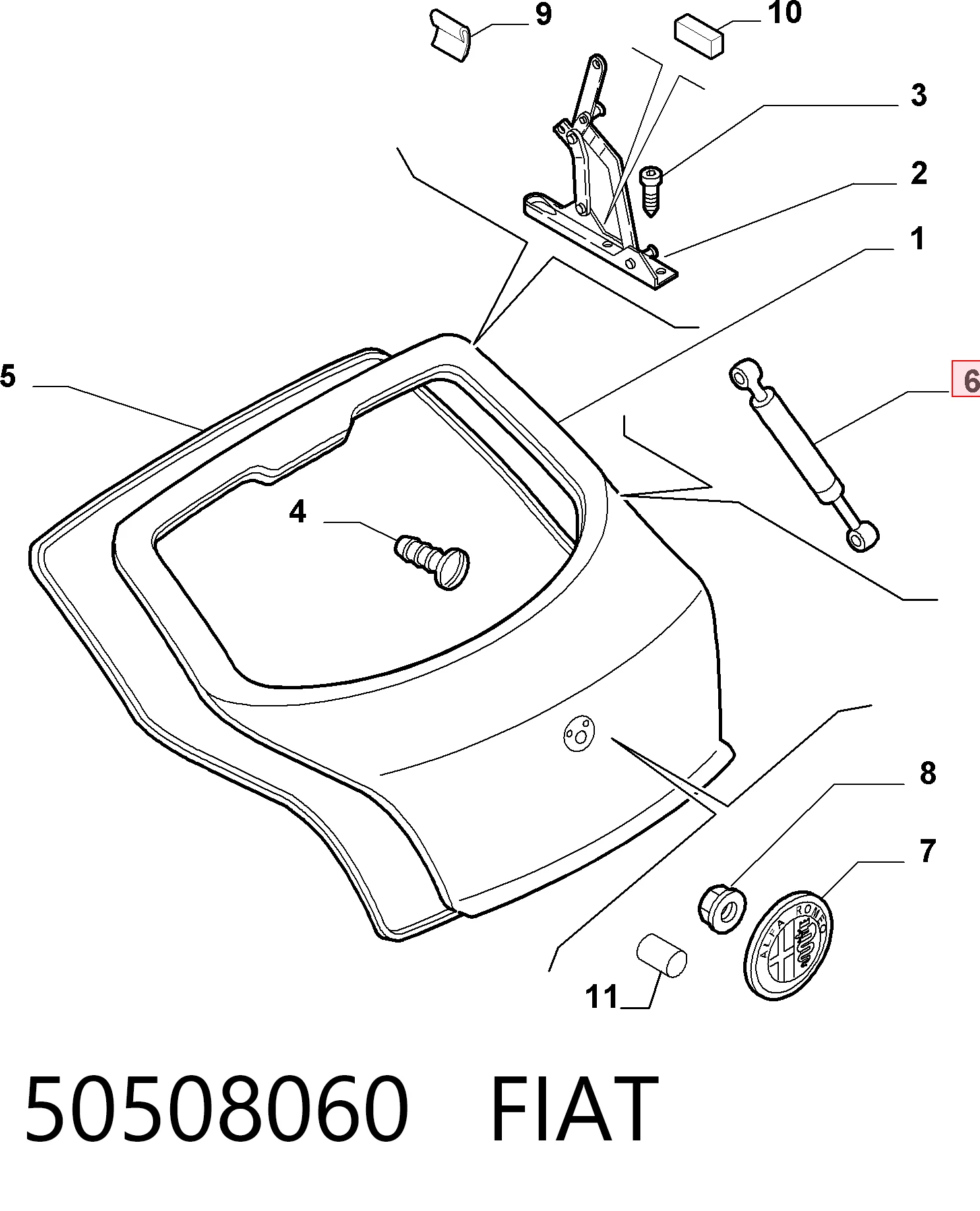 Amortecedor de tampa de porta-malas (de 3ª/5ª porta traseira) Magneti Marelli GS0938