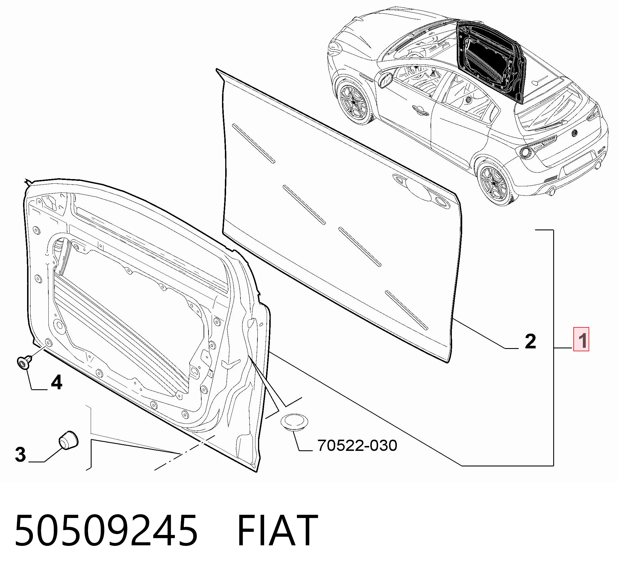 Porta dianteira esquerda para Alfa Romeo Giulietta  940