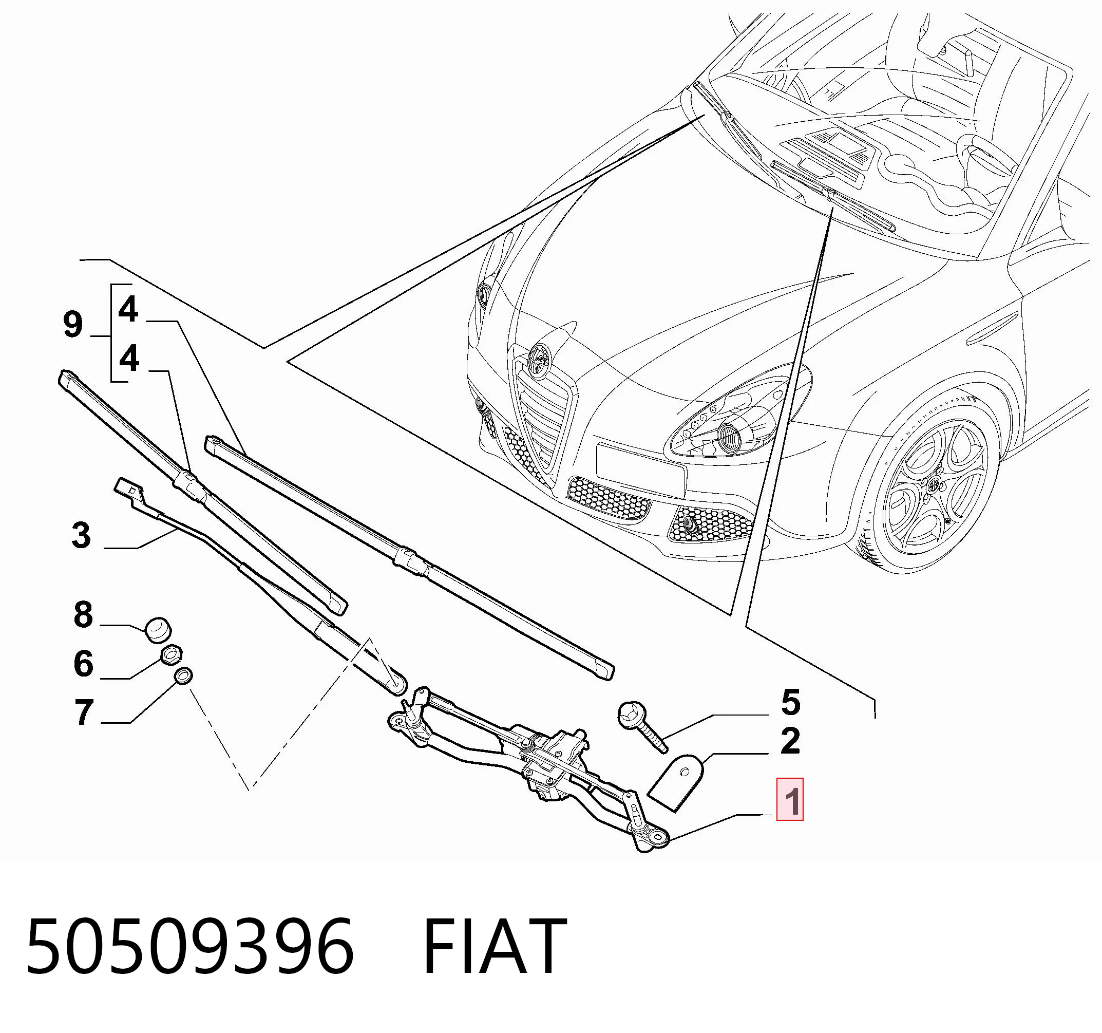 Trapézio de limpador pára-brisas Alfa Romeo Giulietta preço, a partir de 52,40 USD