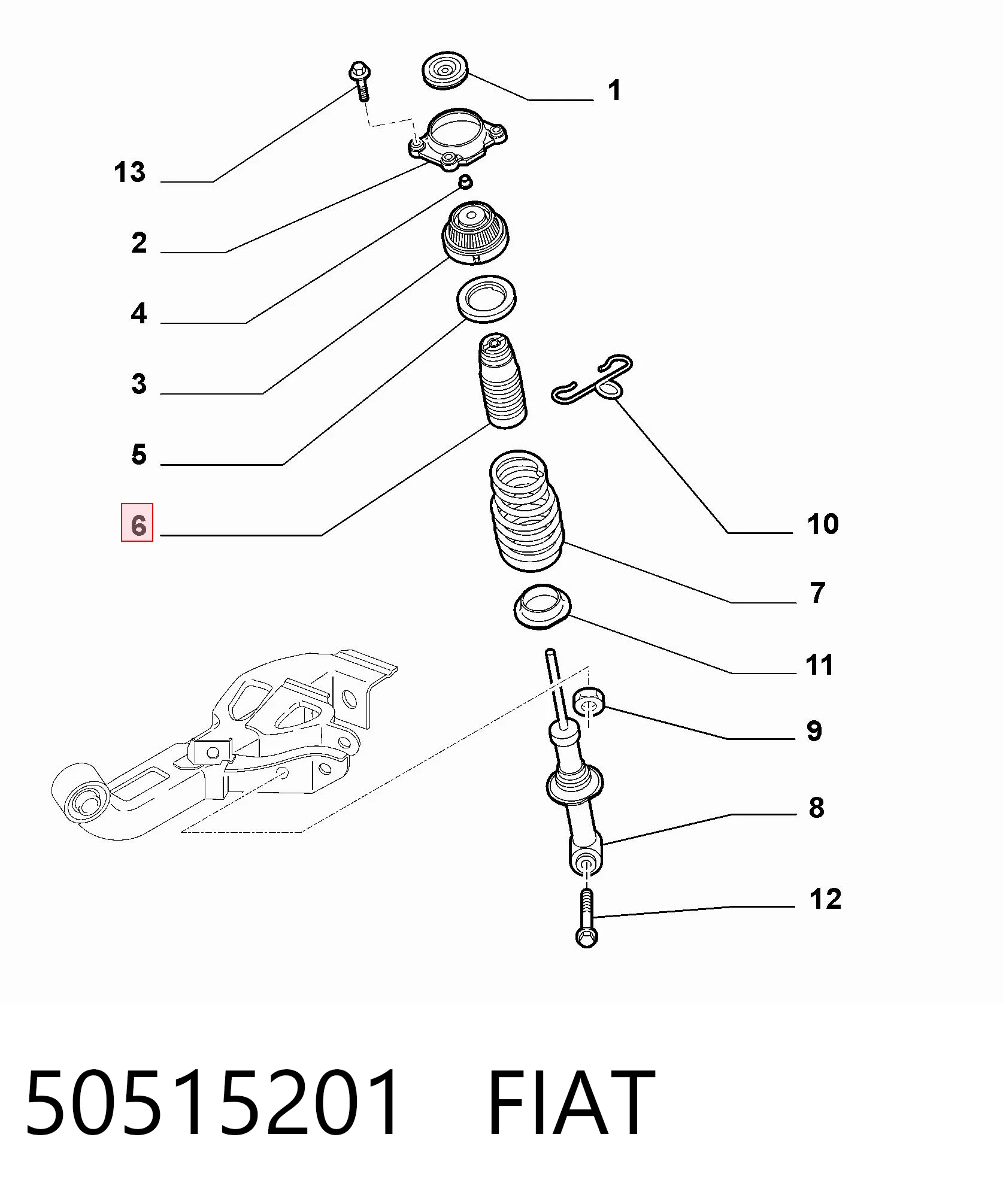 Pára-choque (grade de proteção) de amortecedor traseiro + bota de proteção Alfa Romeo 159  939 ao melhor preço
