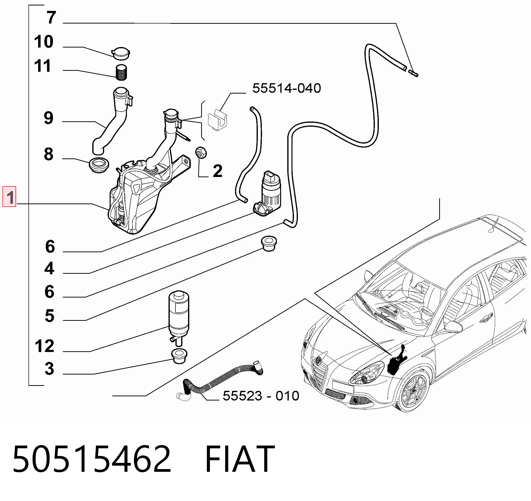 Tanque de fluido para lavador de vidro Alfa Romeo Giulietta  940 ao melhor preço