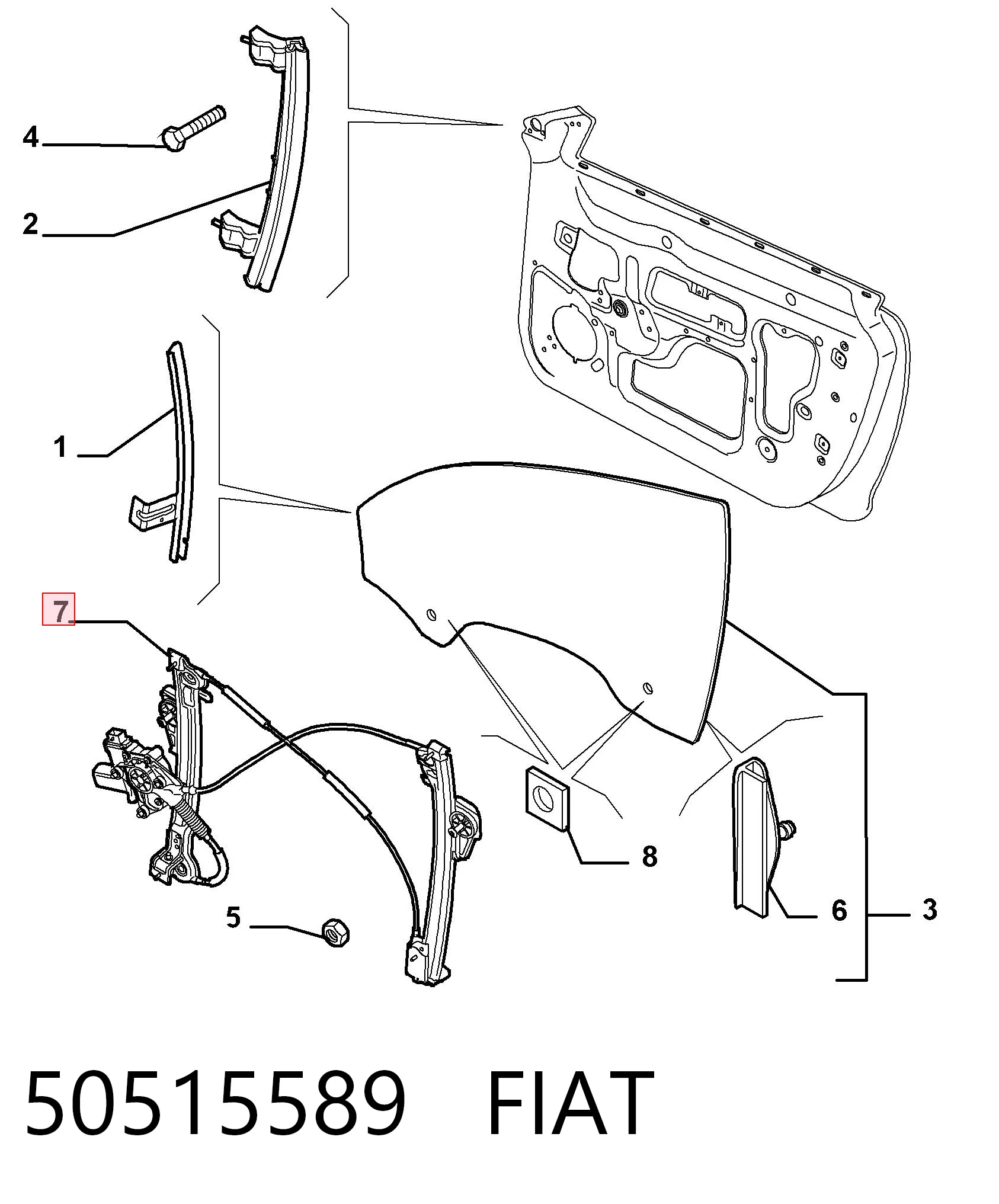 Mecanismo de acionamento de vidro da porta dianteira direita Alfa Romeo Mito  955 ao melhor preço