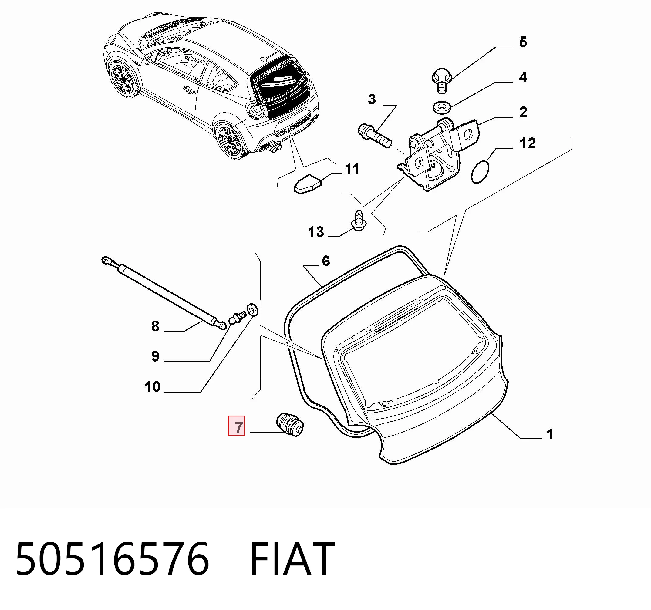 Porta traseira (3ª/5ª porta-malas (tampa de alcapão) Alfa Romeo Mito  955 ao melhor preço
