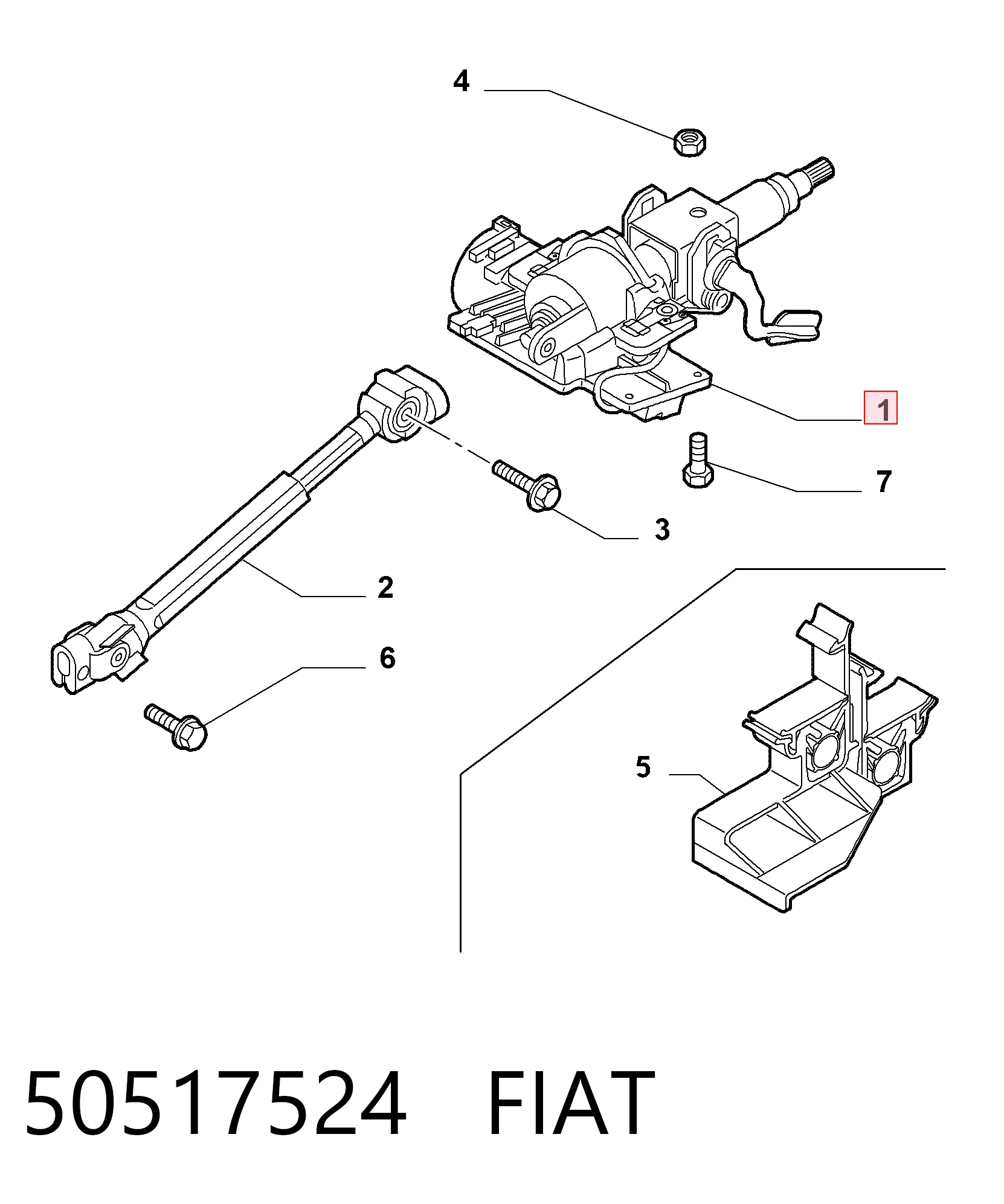 Coluna da direção Alfa Romeo Mito  955