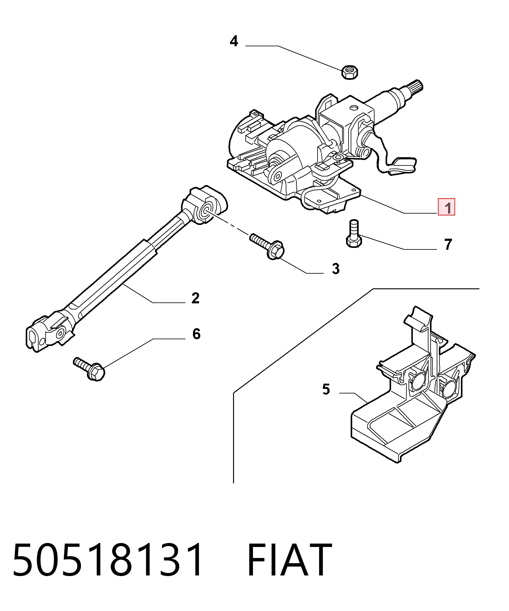  Coluna da direção Alfa Romeo Mito hatchback (955) (2008 - 2018) 