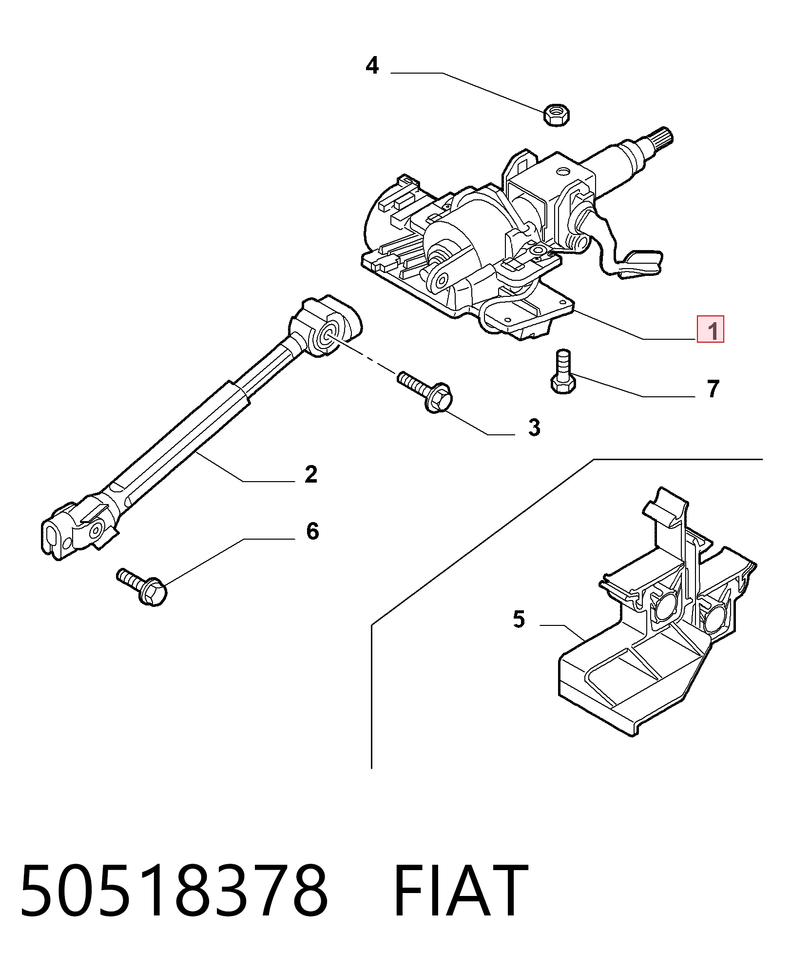 Coluna da direção para Alfa Romeo Mito  955