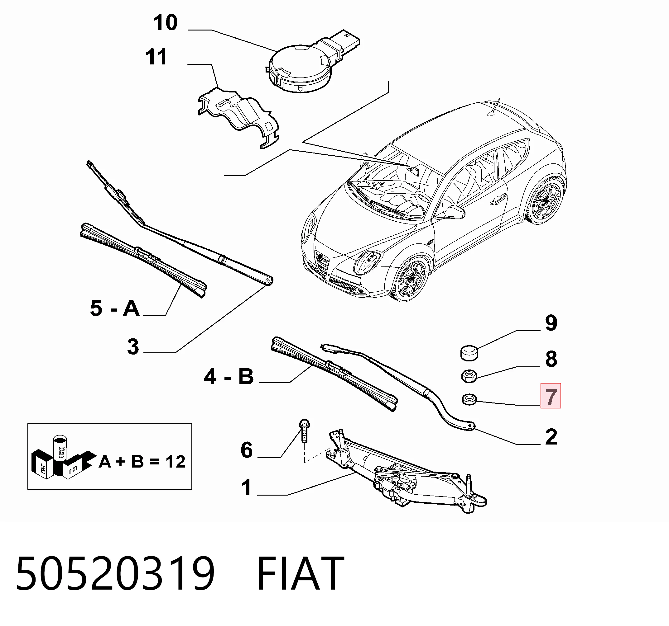 Trapézio de limpador pára-brisas Alfa Romeo Mito  955 ao melhor preço