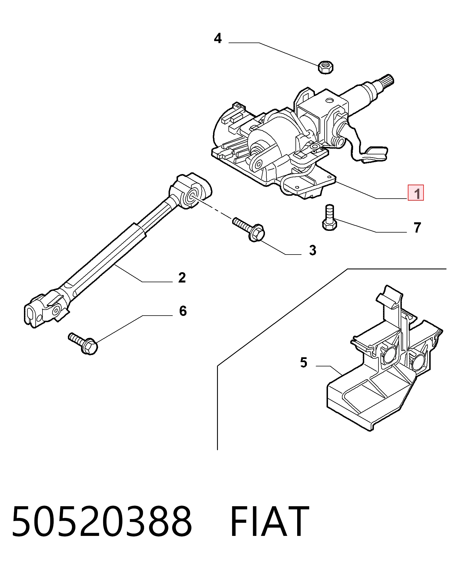 Coluna da direção Alfa Romeo Mito  955