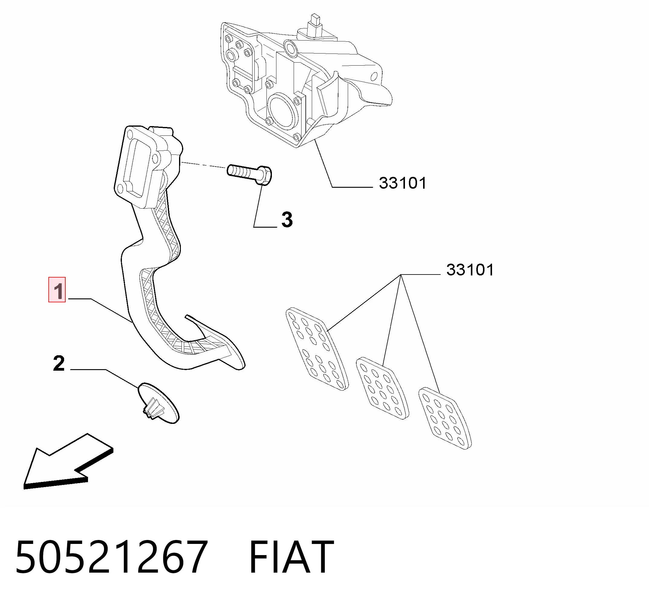 Pedal de gás (de acelerador) para Alfa Romeo Giulietta  940