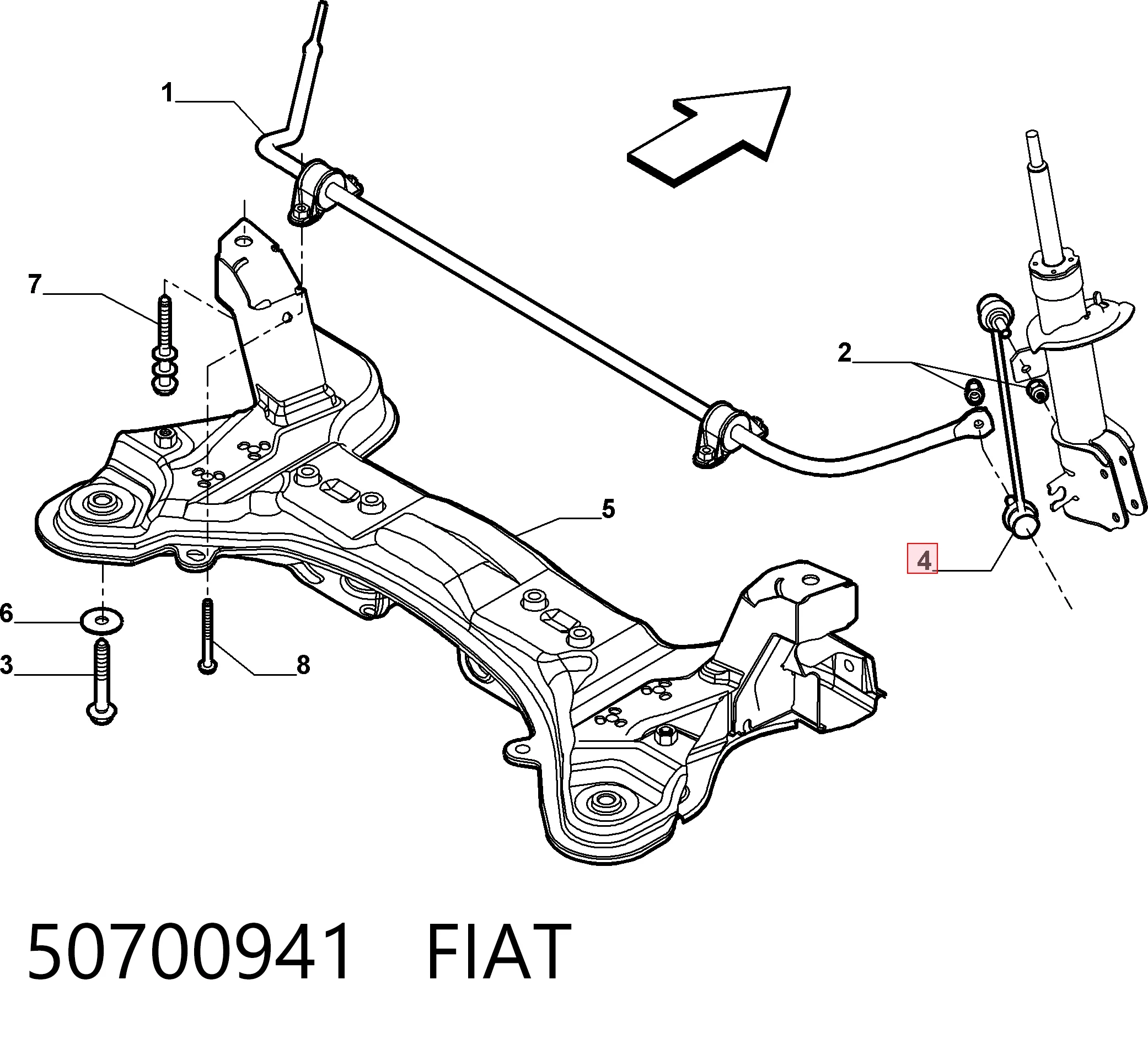 Montante de estabilizador dianteiro Fiat 500 312 ao melhor preço