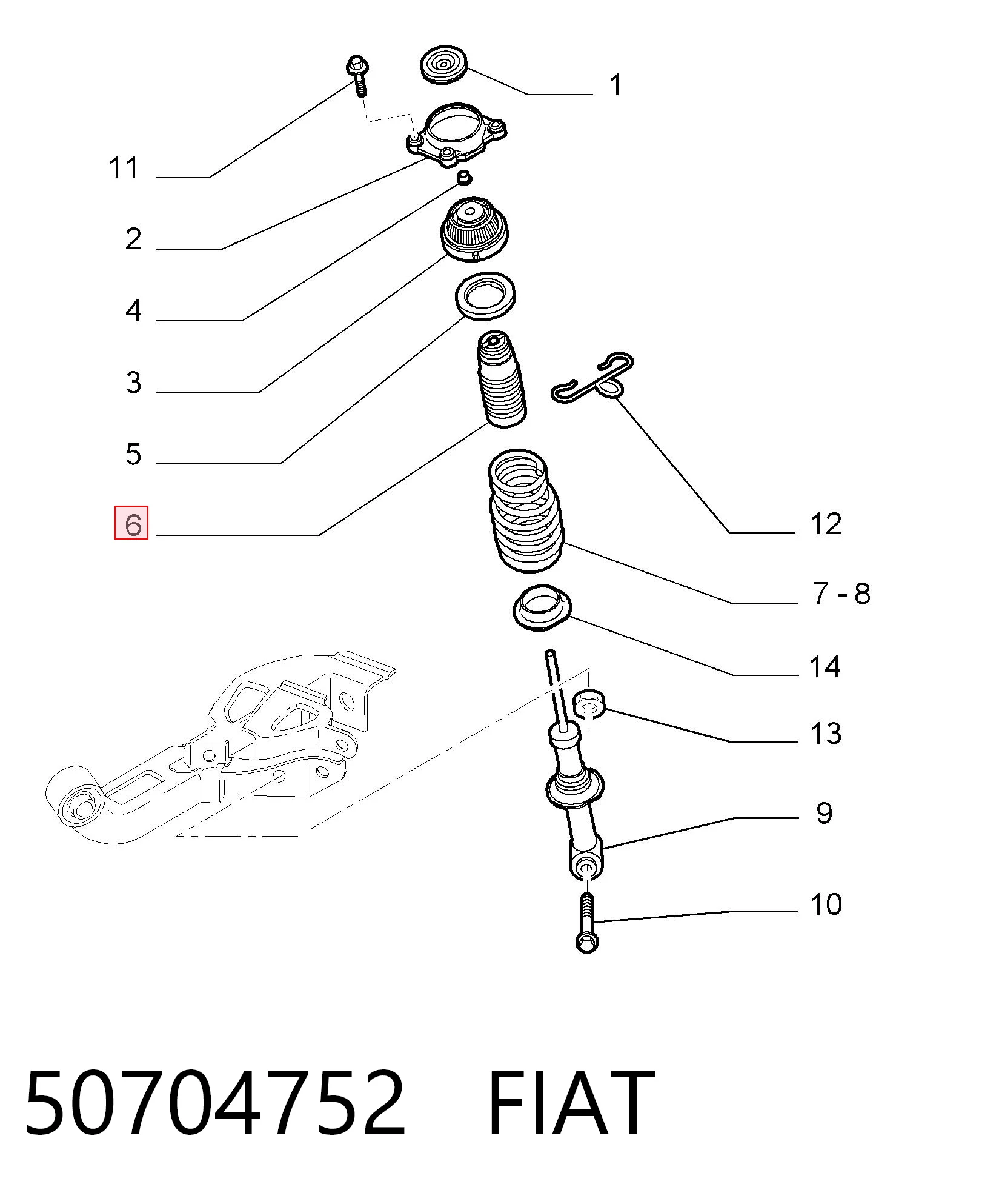 Pára-choque (grade de proteção) de amortecedor traseiro + bota de proteção Alfa Romeo 159  939