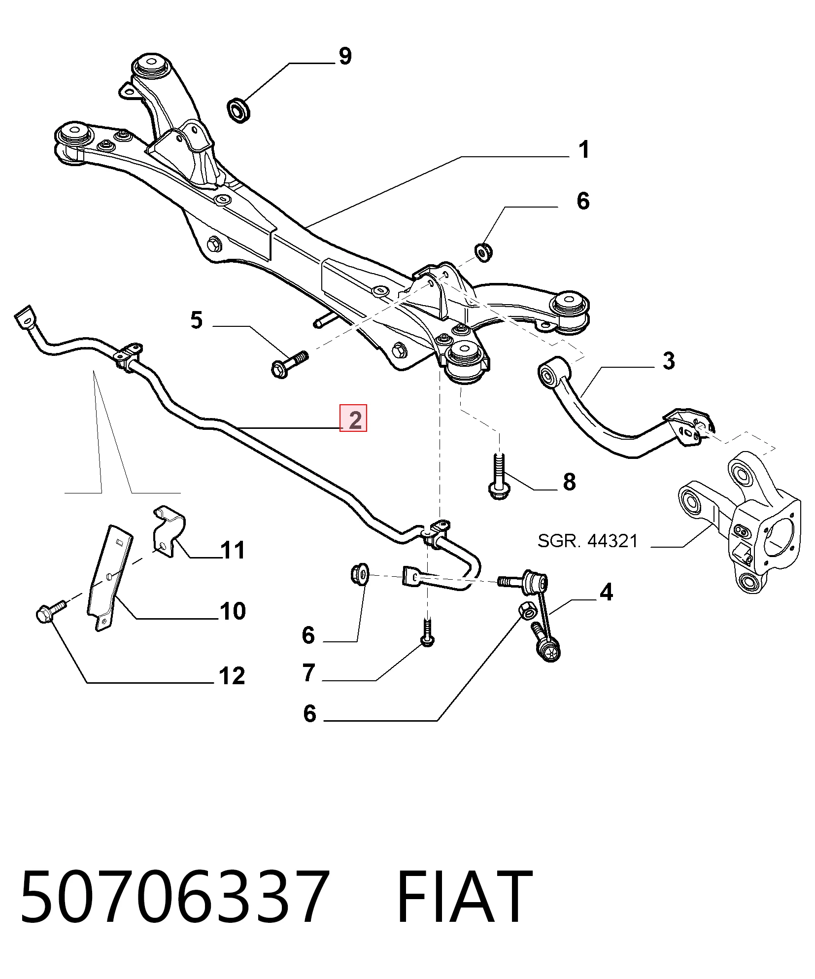 Estabilizador traseiro para Alfa Romeo 159  939