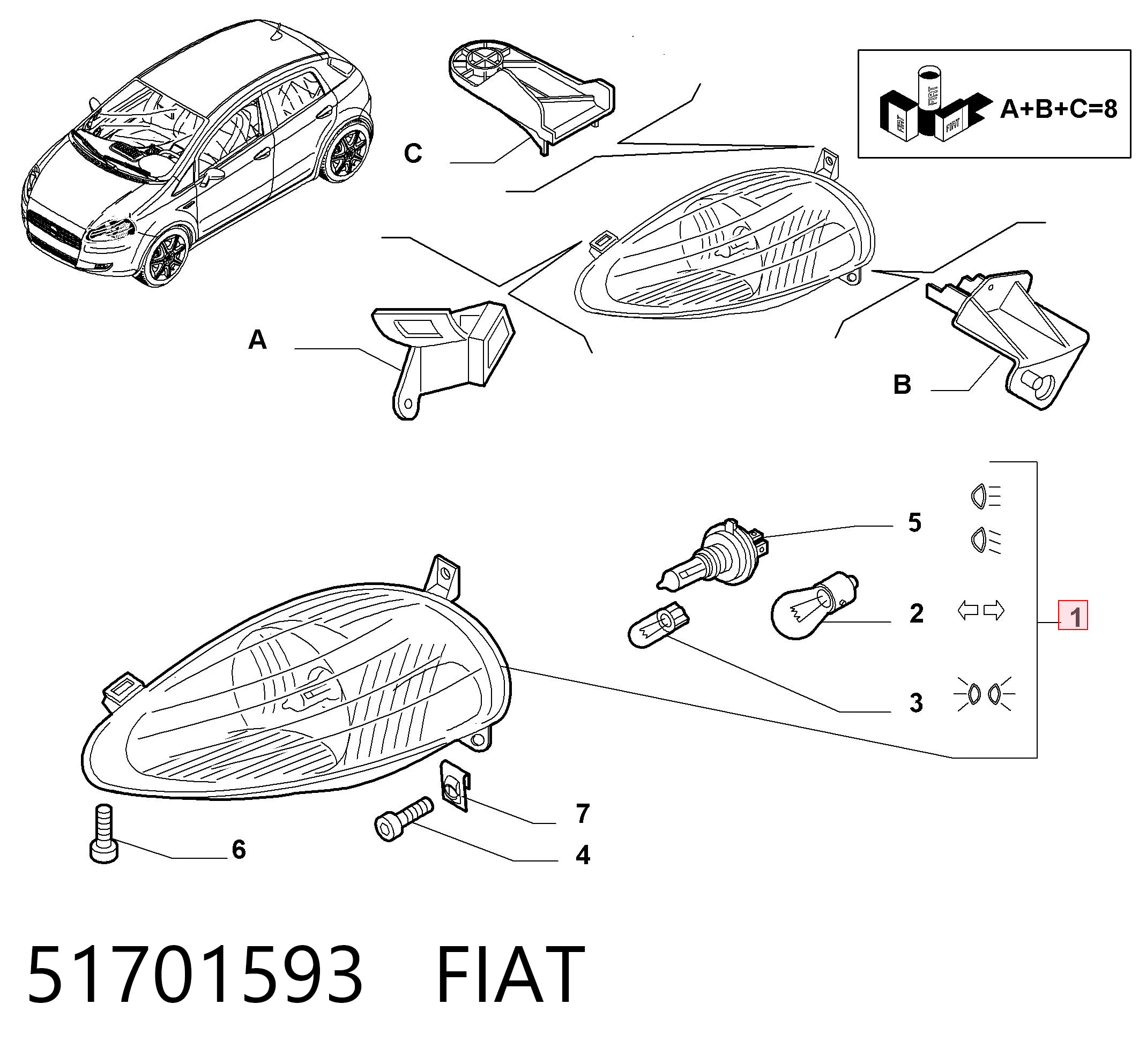 Luz esquerda Fiat Punto  199 ao melhor preço