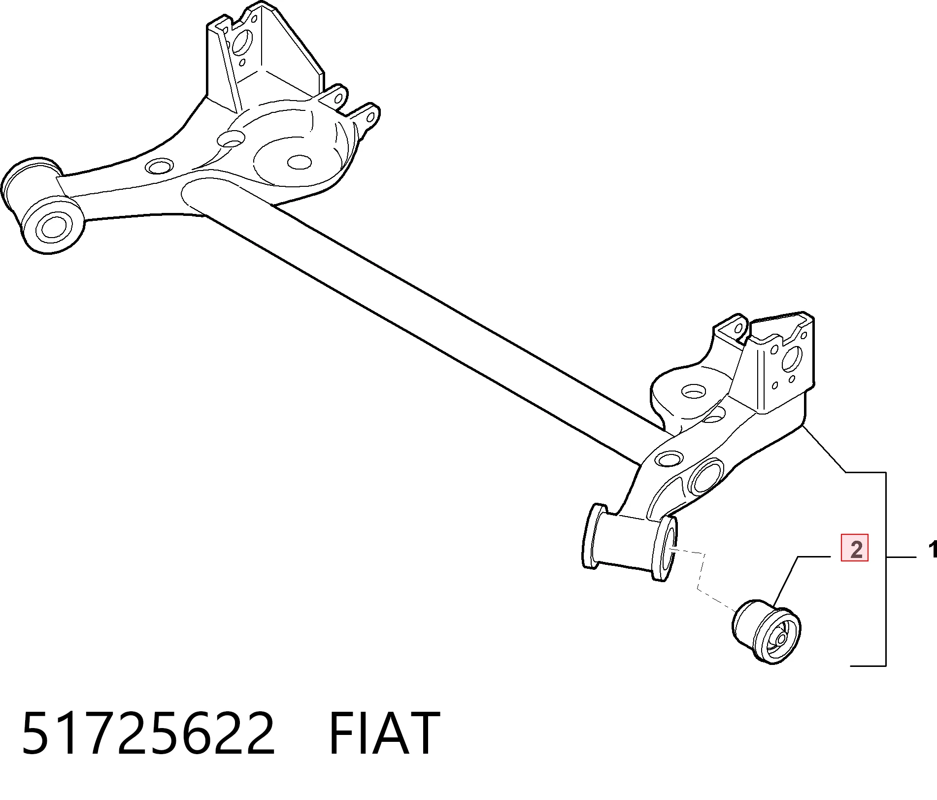 Compre Bloco silencioso de viga traseira (de plataforma veicular) Fiat Linea 