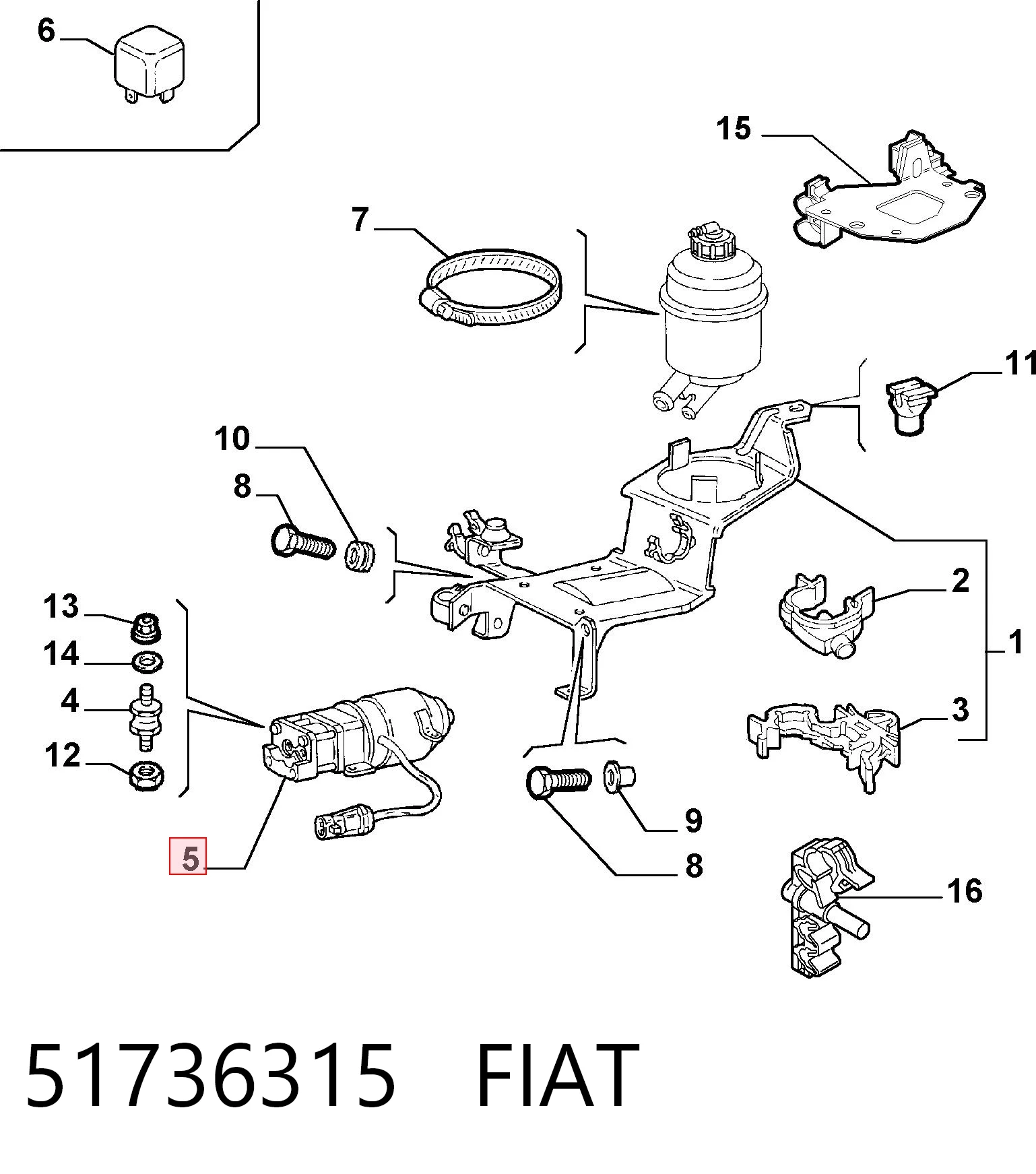 51736315 Fiat/Alfa/Lancia Bomba de bloco de mudança