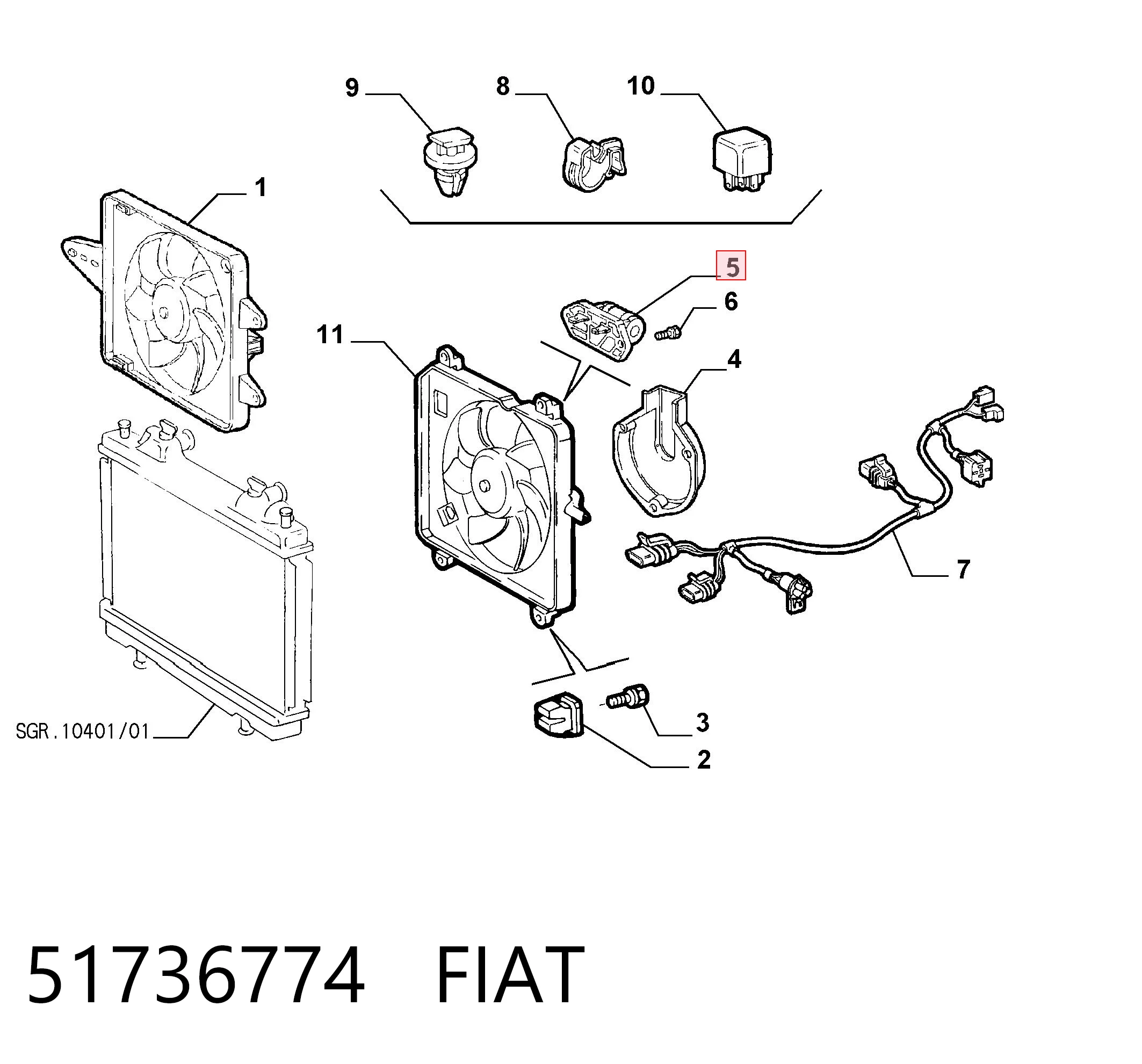 51736774 Fiat/Alfa/Lancia Resistor (resistência) de ventilador de forno (de aquecedor de salão)