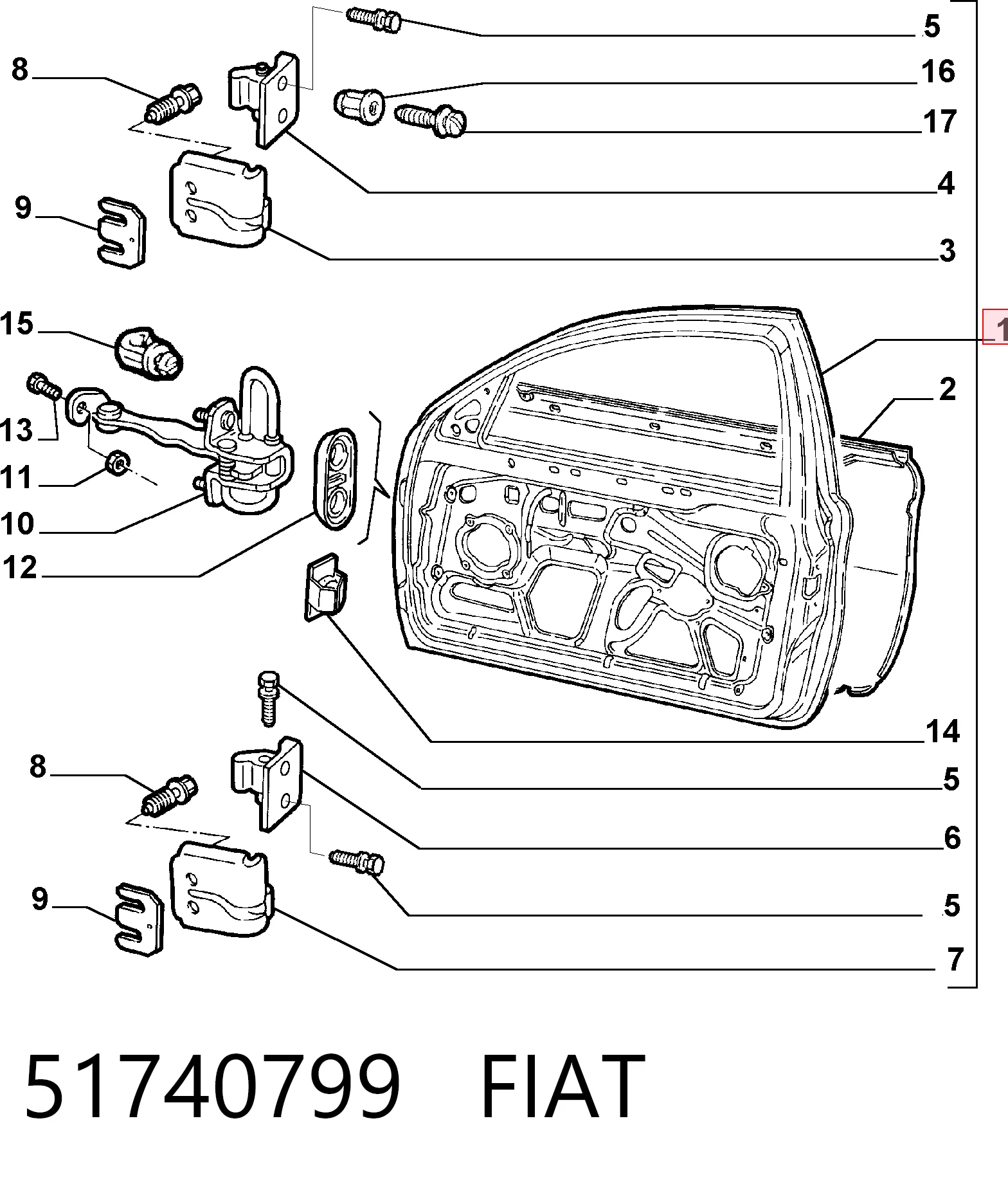 Porta dianteira esquerda Alfa Romeo 147  937
