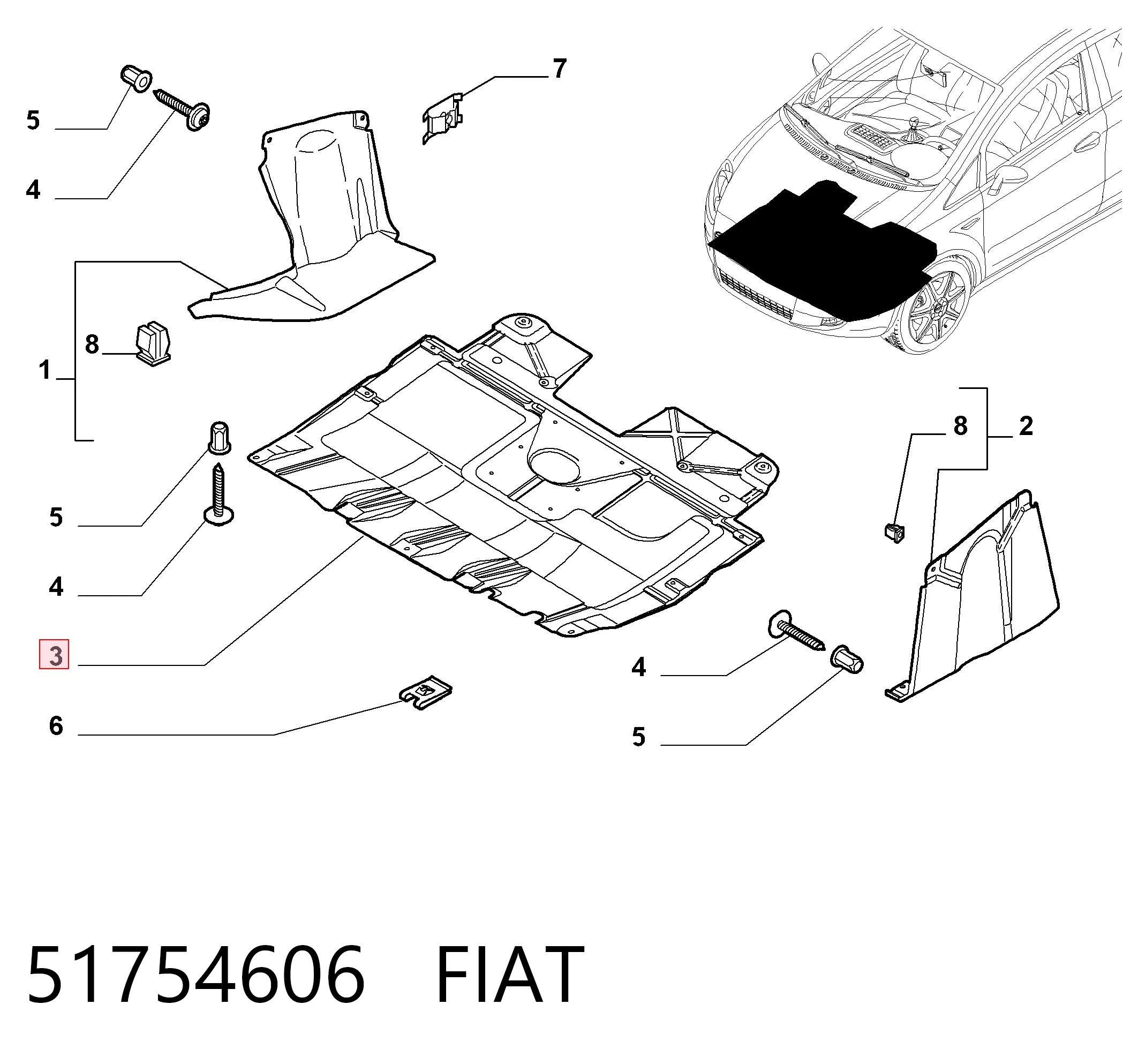 Compre Proteção de motor, de panela (da seção de motor) Fiat Punto 