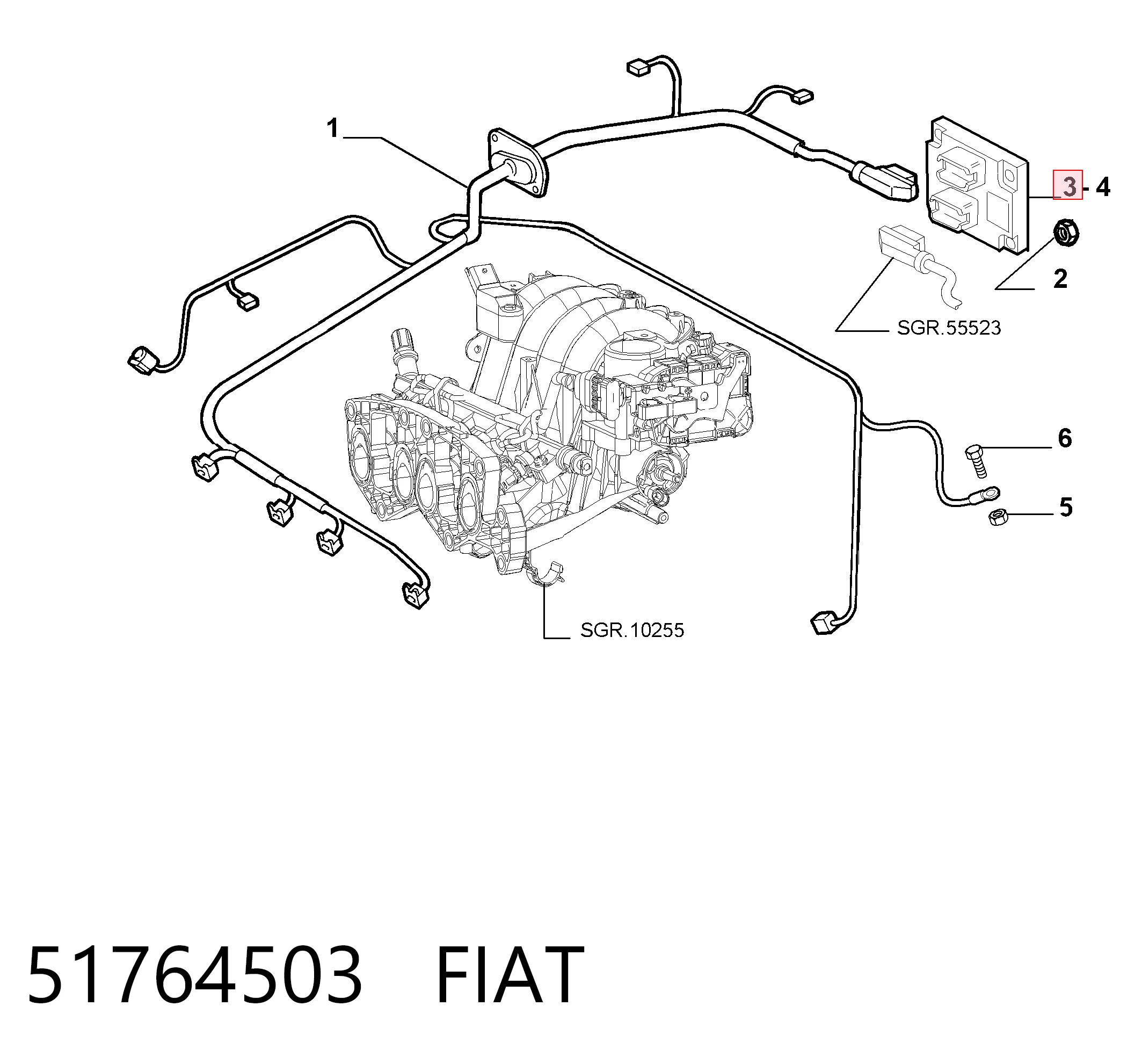 Módulo de direção (Centralina eletrônica) de motor para Fiat Punto GRAND 199