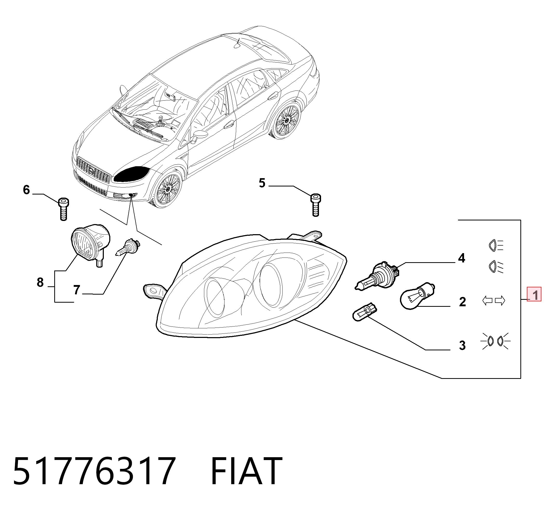 Luz direita Fiat Linea  323