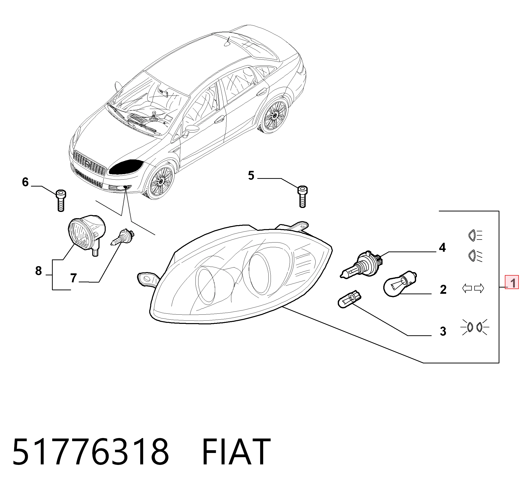 Luz esquerda Fiat Linea preço, a partir de 119,75 USD