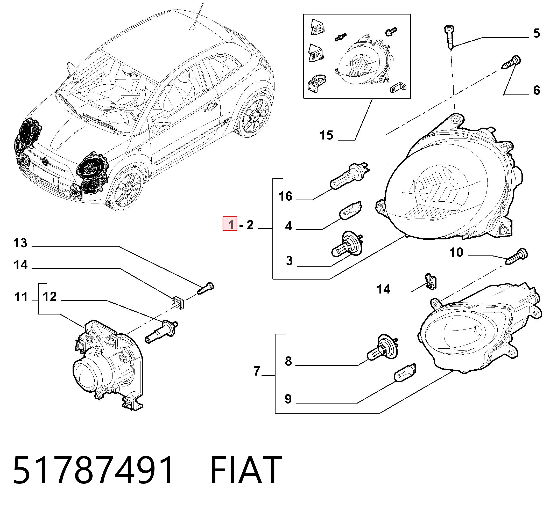 51787491 Fiat/Alfa/Lancia Luz direita