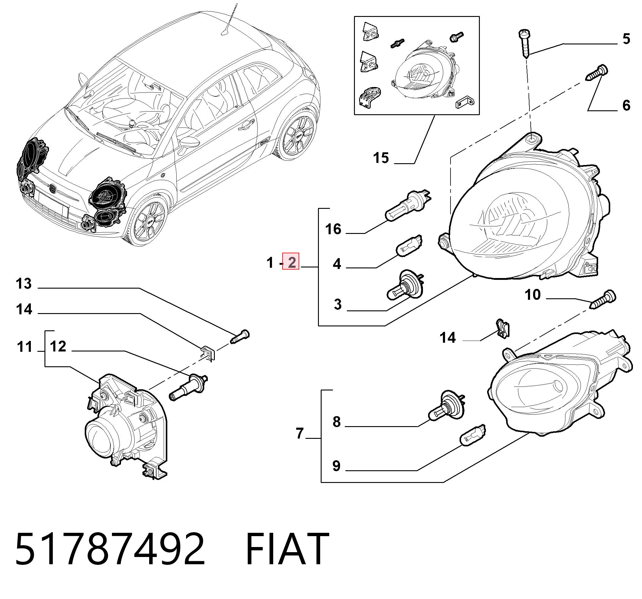 Compre Luz esquerda Fiat 500 