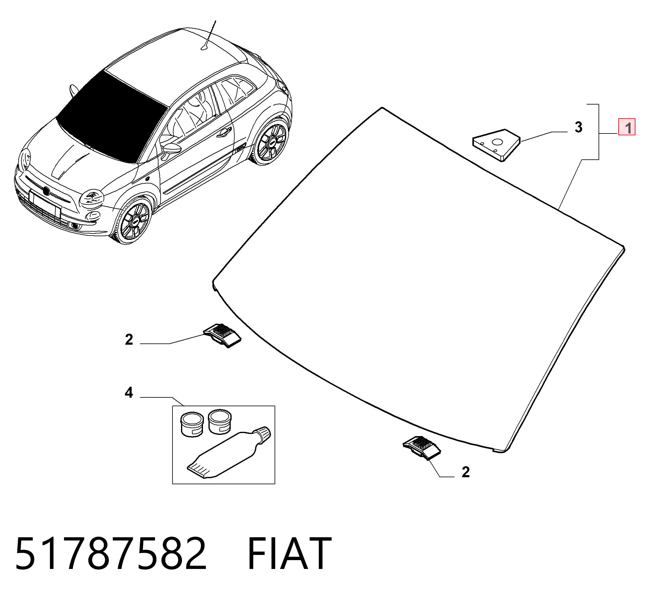 Pára-brisas Fiat 500  312 ao melhor preço