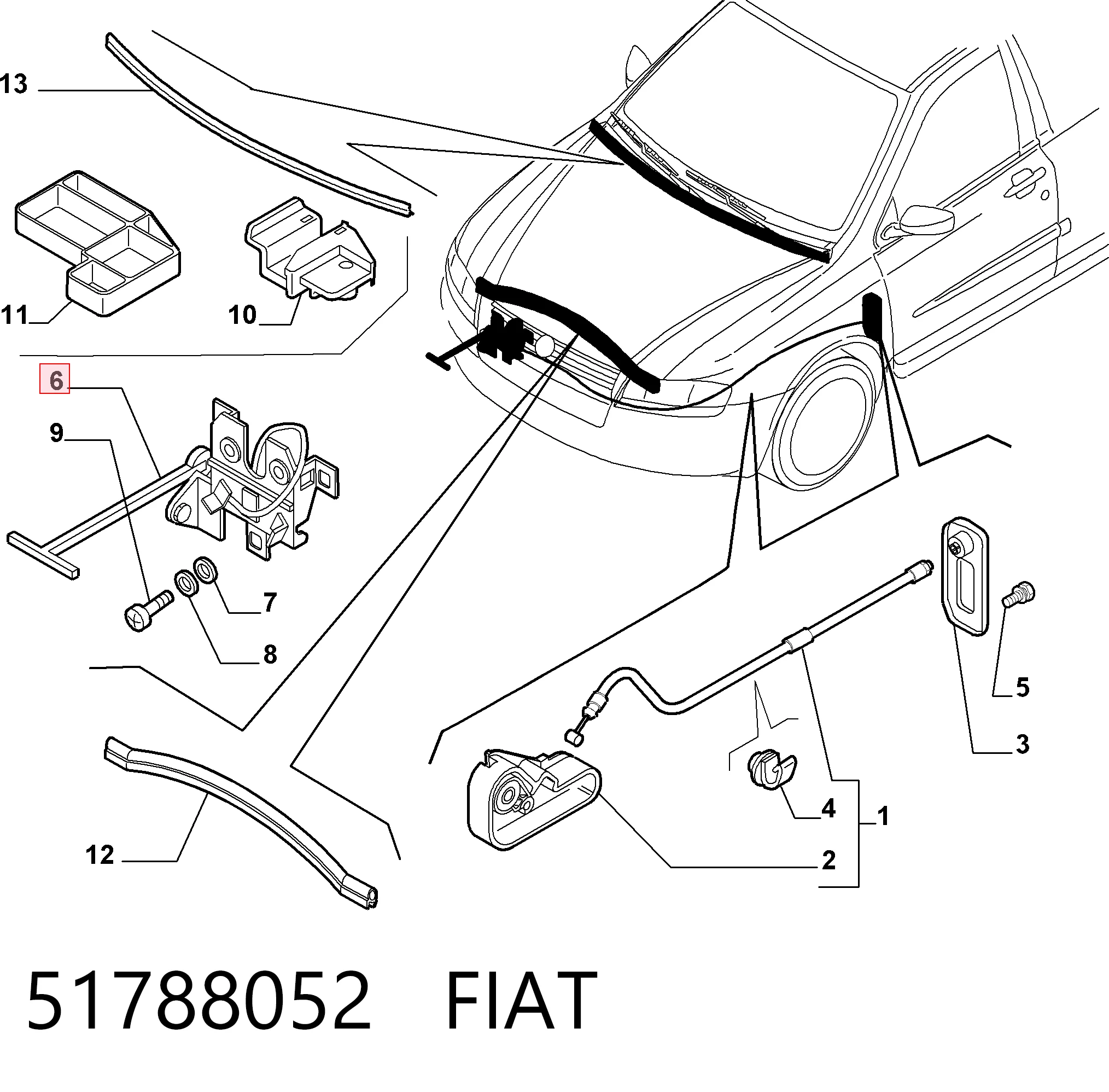 Fecho da capota para Fiat Stilo  192