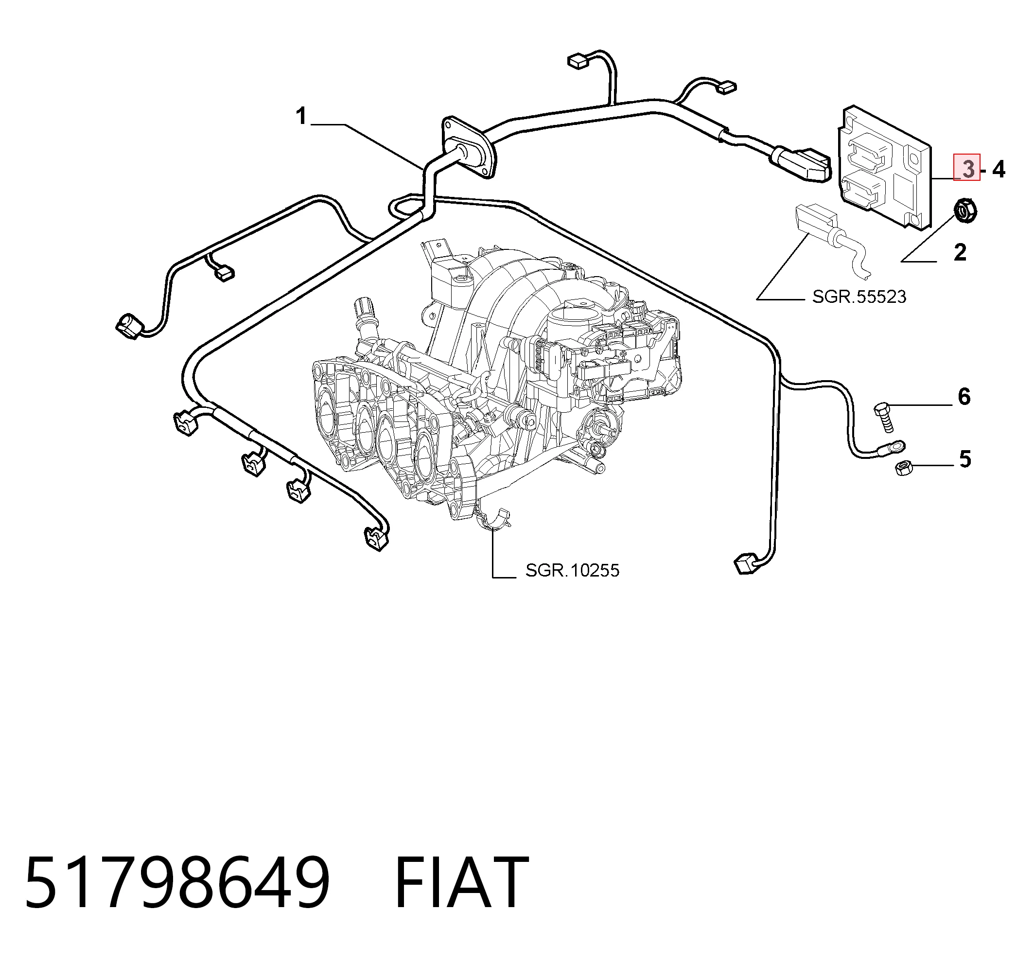 Módulo de direção (Centralina eletrônica) de motor para Fiat Punto GRAND 199