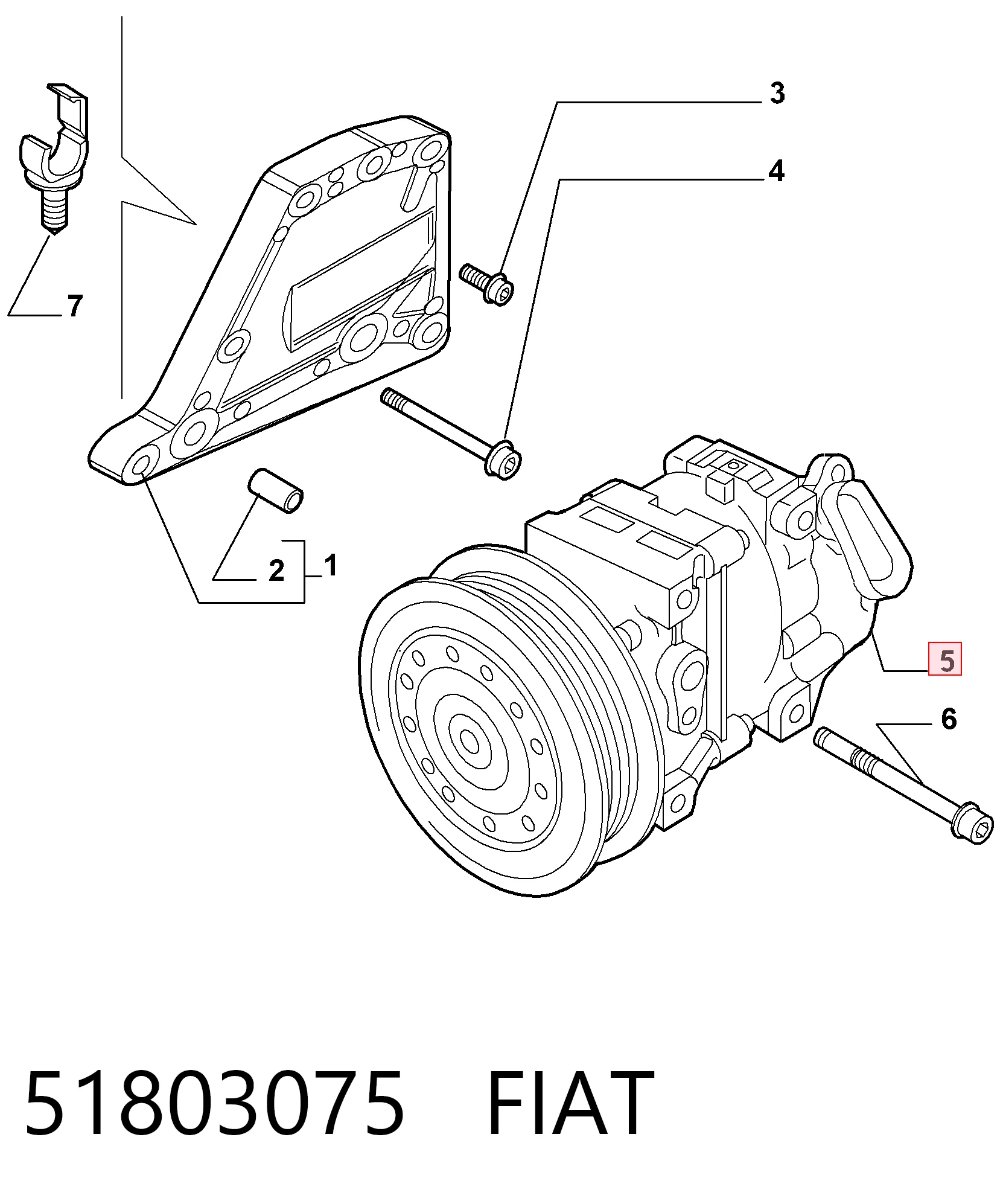 51803075 Fiat/Alfa/Lancia Compressor de aparelho de ar condicionado
