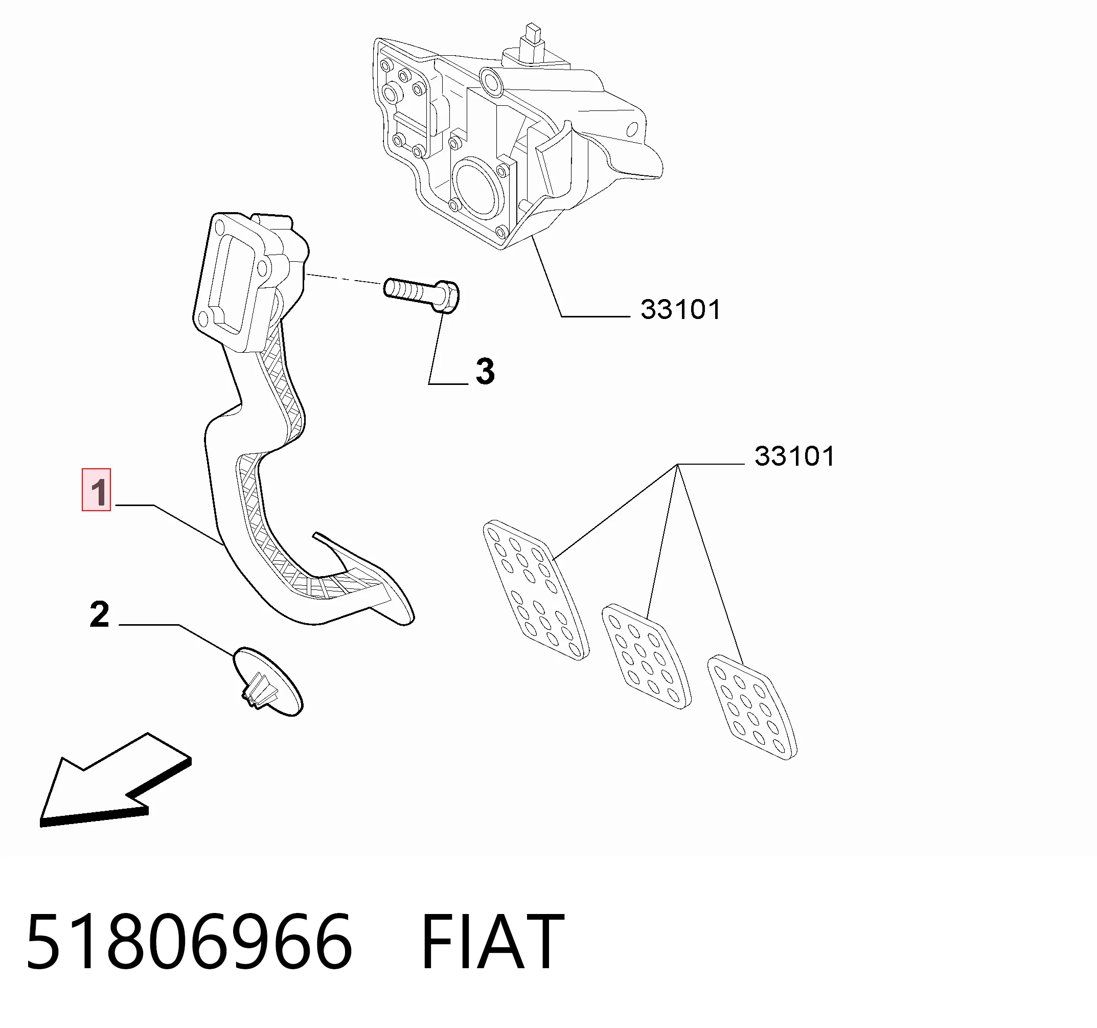  Pedal de gás (de acelerador) Alfa Romeo Giulietta hatchback (940) (2010 - 2020) 