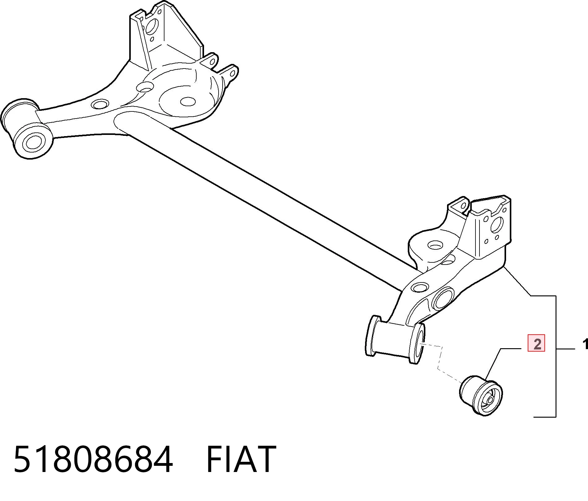 Bloco silencioso de viga traseira (de plataforma veicular) para Fiat Linea 323