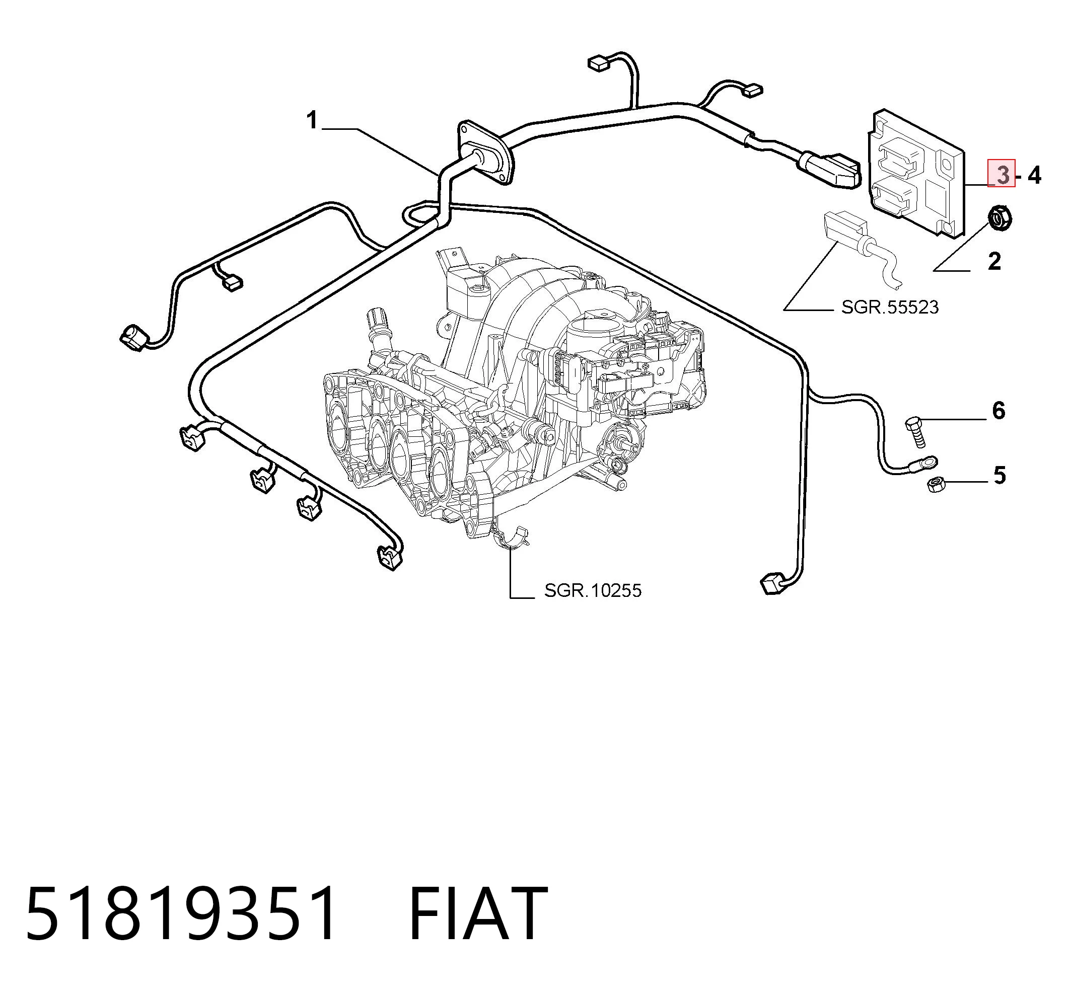 Módulo de direção (Centralina eletrônica) de motor Fiat Punto GRAND 199