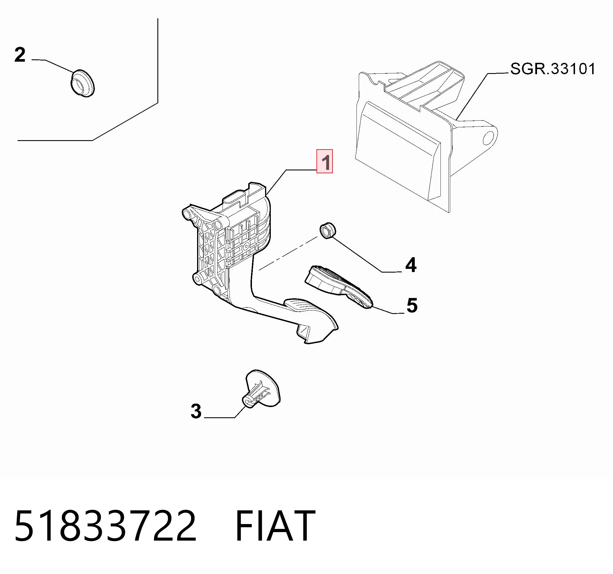 Pedal de gás (de acelerador) Fiat 500  312 ao melhor preço