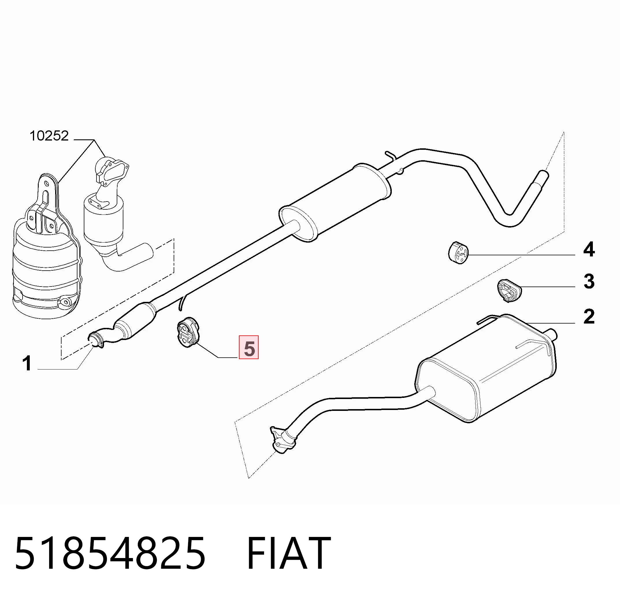 51854825 Fiat/Alfa/Lancia Coxim de fixação do silenciador
