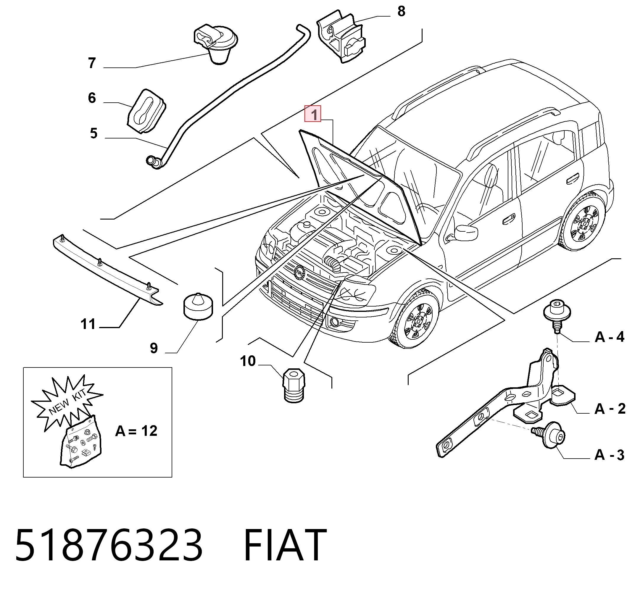Capota Fiat Panda II 169A