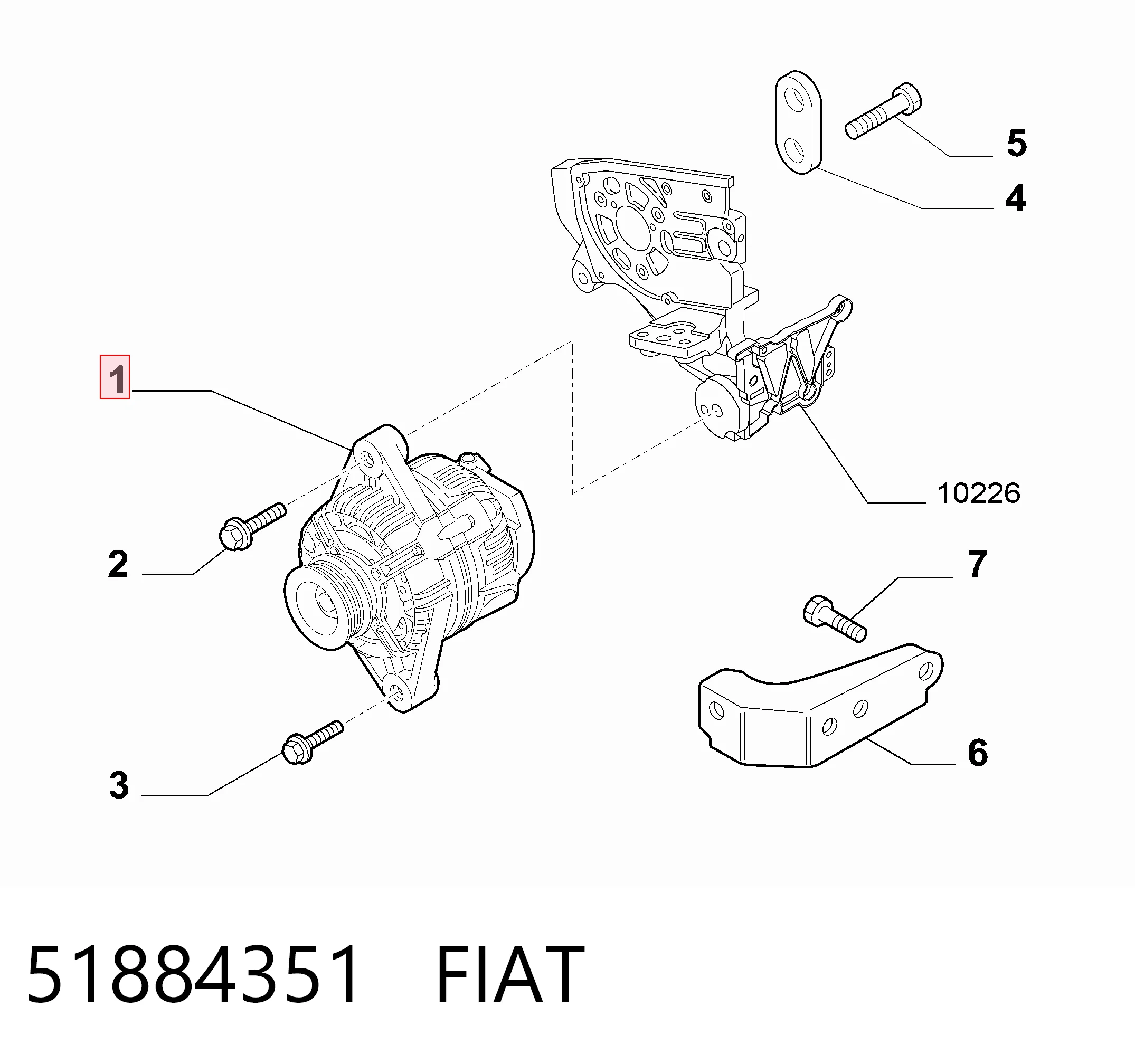 51884351 Fiat/Alfa/Lancia Gerador