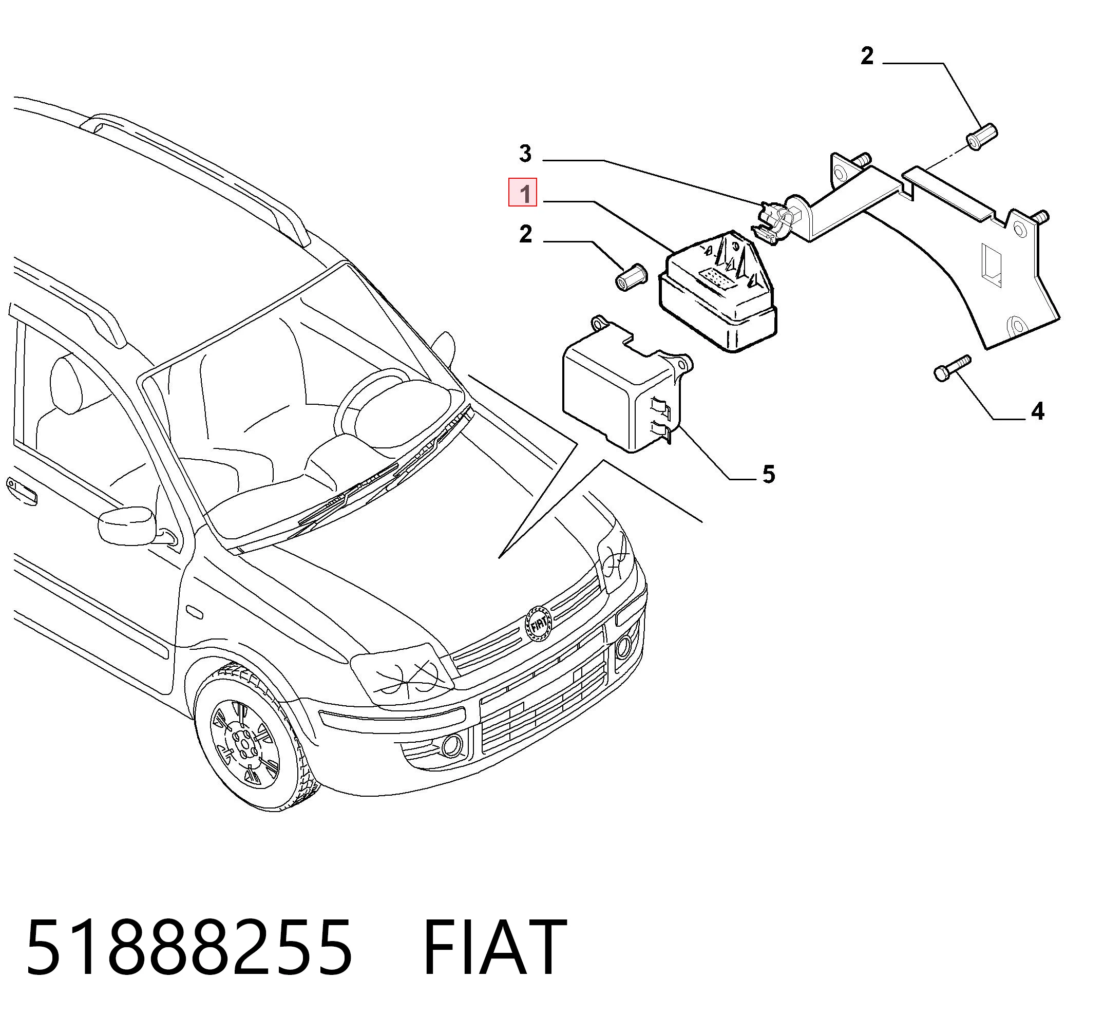 51888255 Fiat/Alfa/Lancia Relê das velas de incandescência