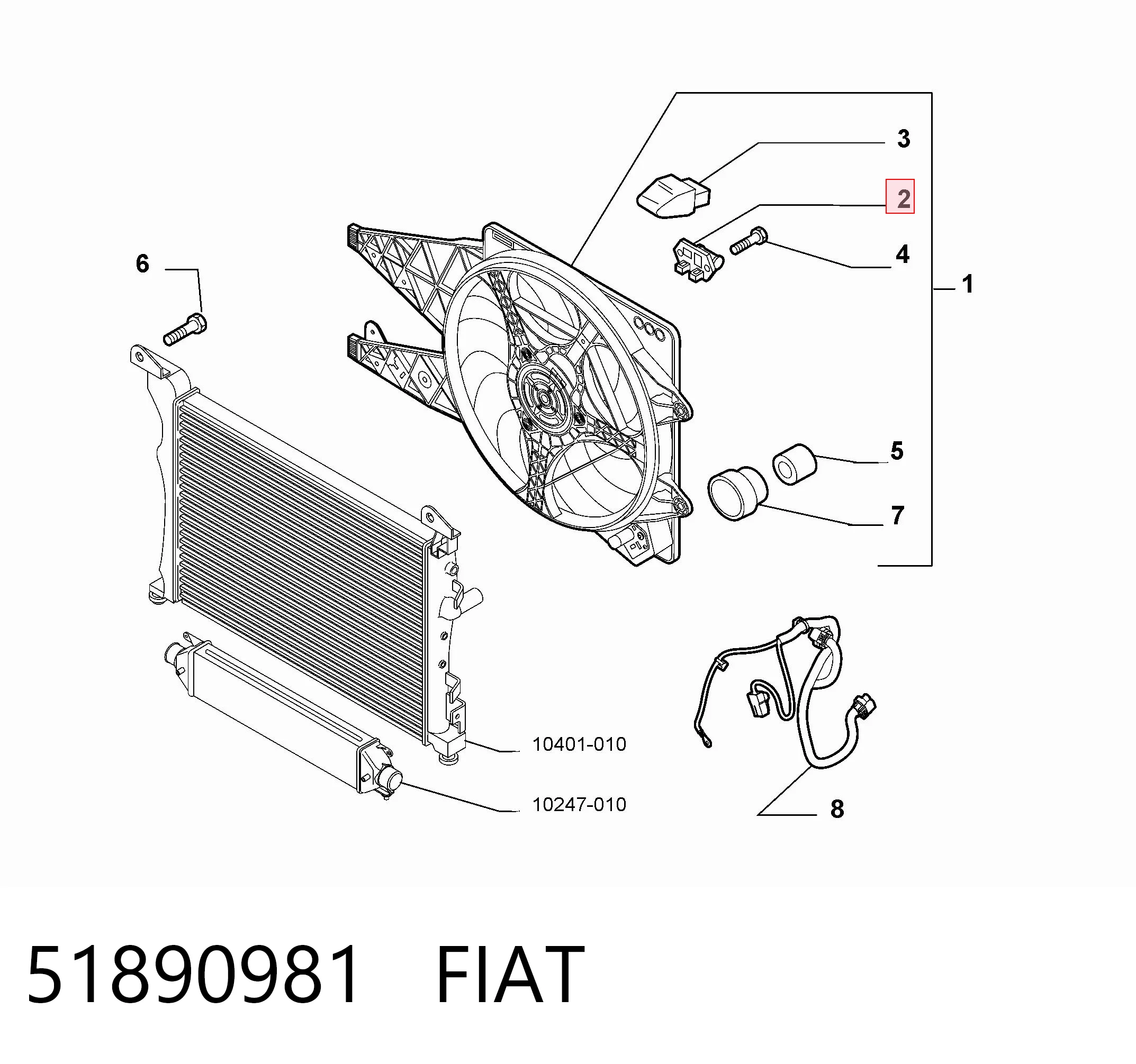 51890981 Fiat/Alfa/Lancia Regulador de revoluções de ventilador de esfriamento (unidade de controlo)