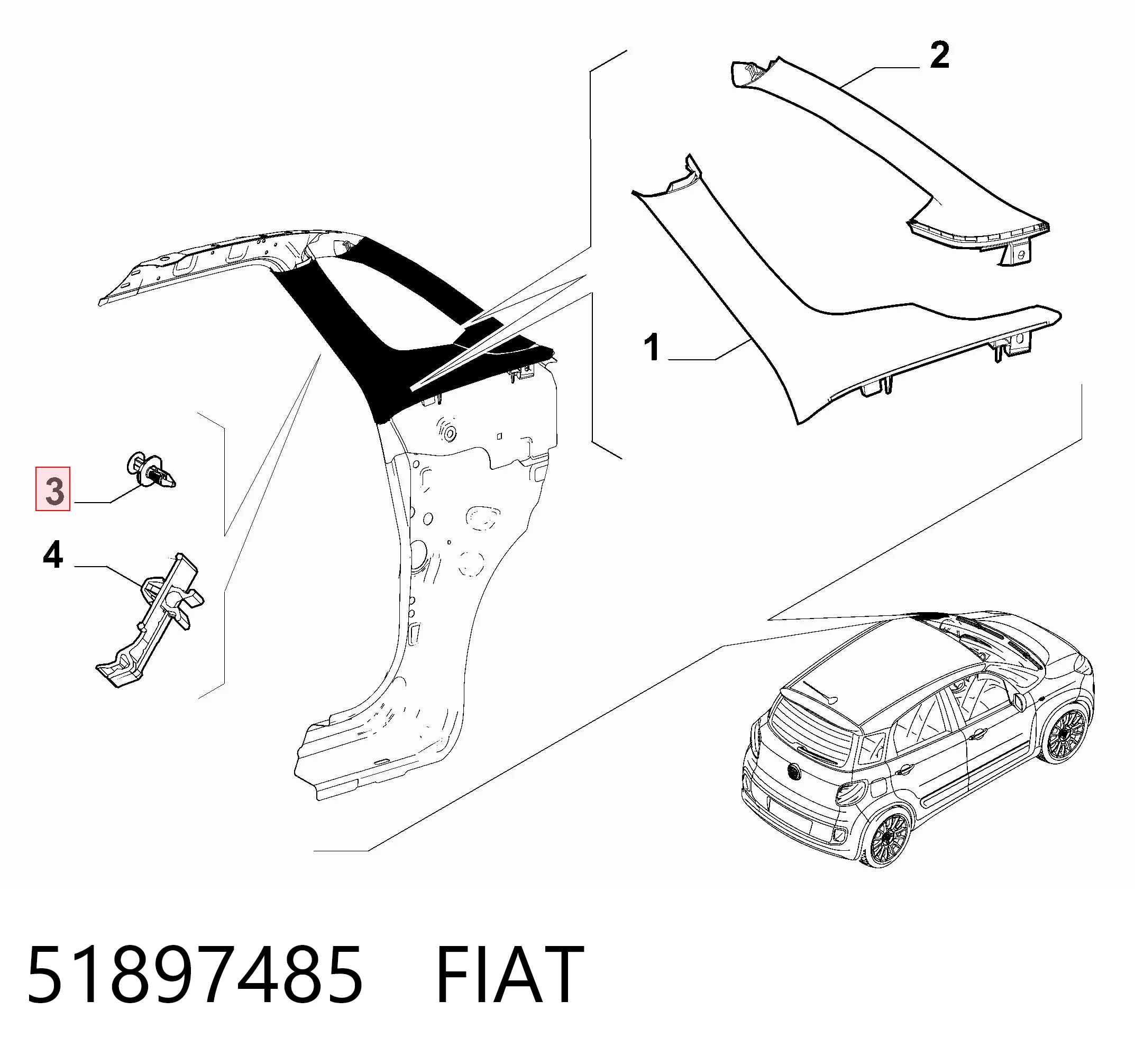 51897485 Fiat/Alfa/Lancia Cápsula (prendedor) de fixação de revestimento da porta