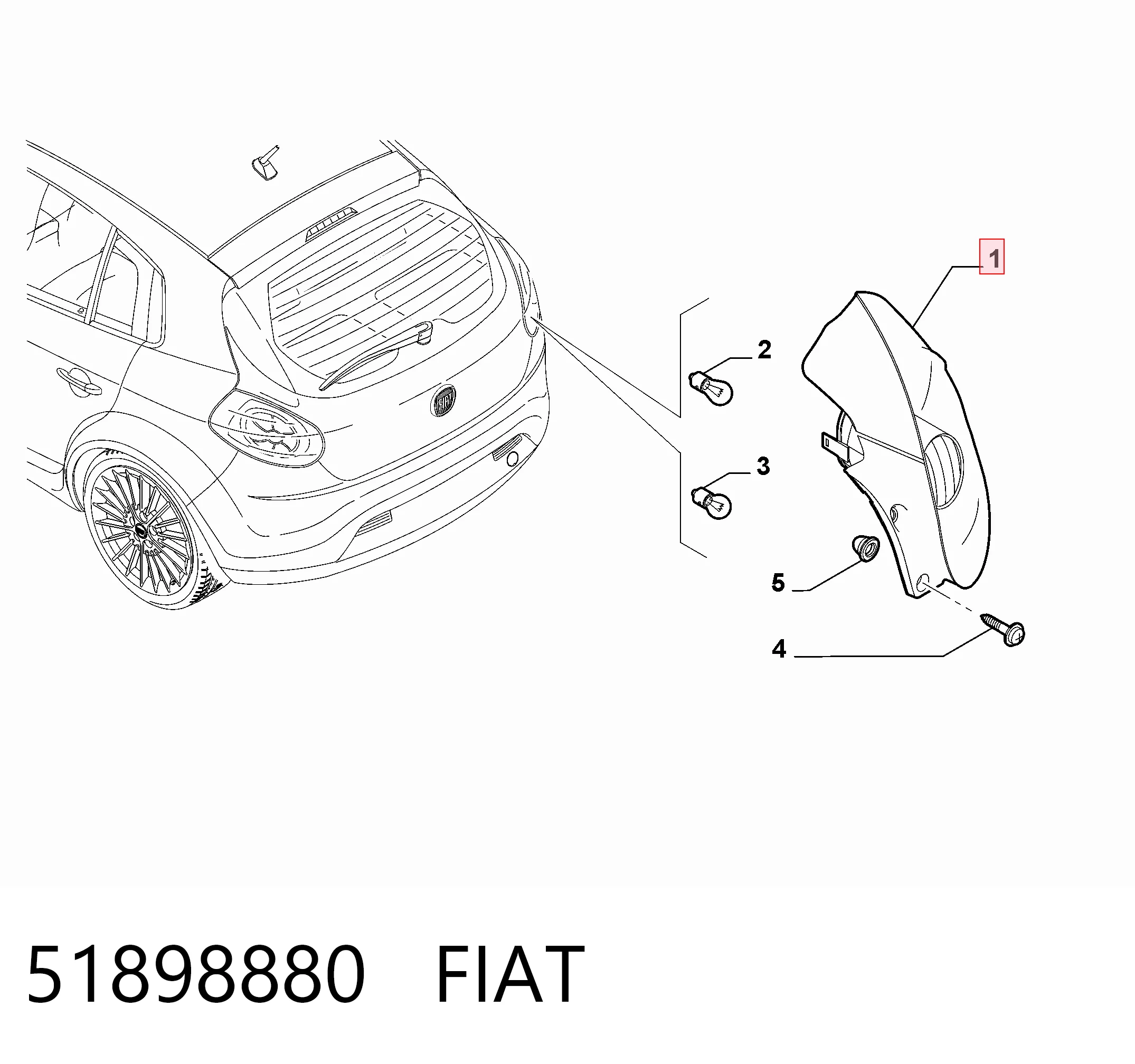 Lanterna traseira direita para Fiat Bravo II 198